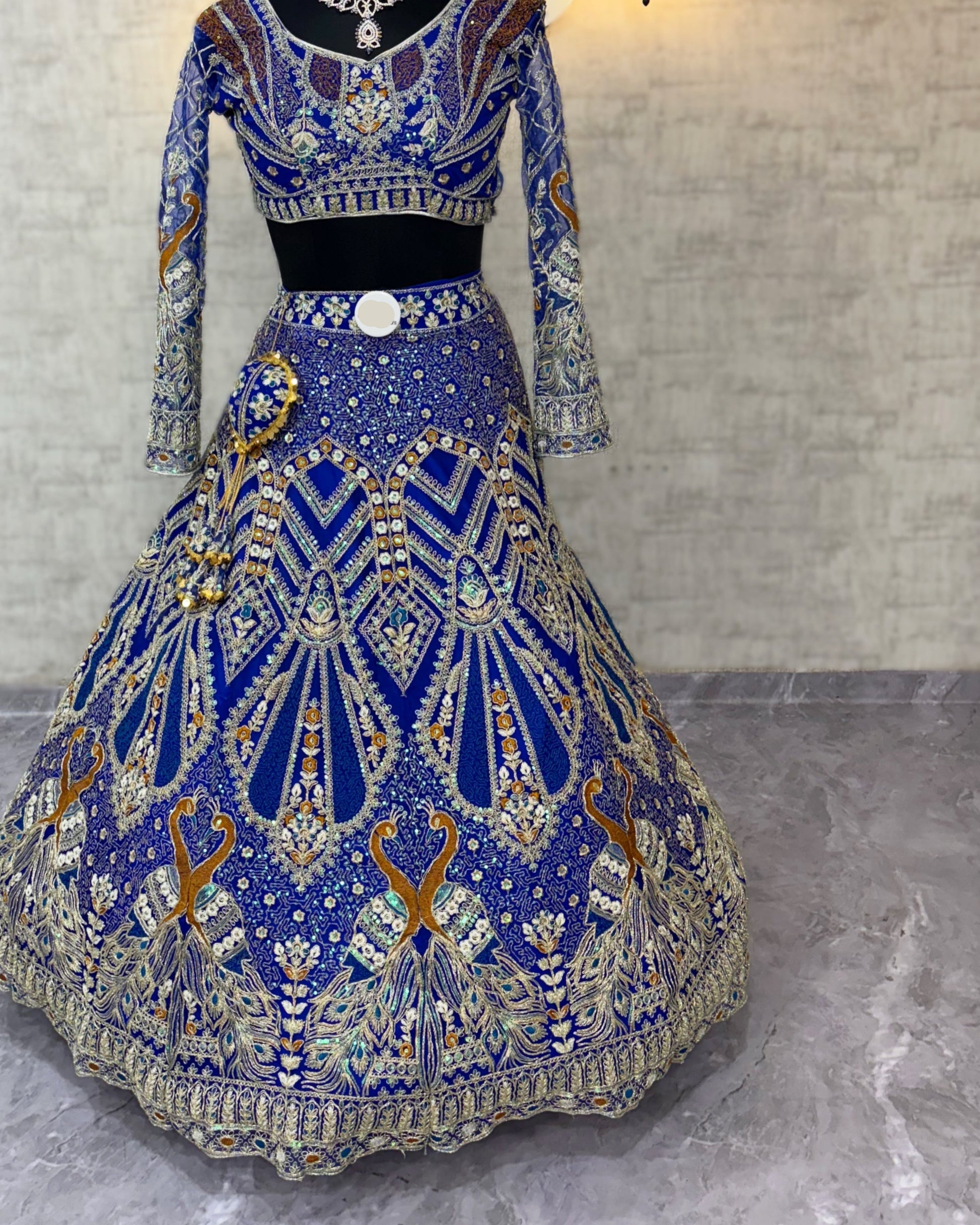 blue colour Soft Net Lehenga Choli with Coding Sequins Work