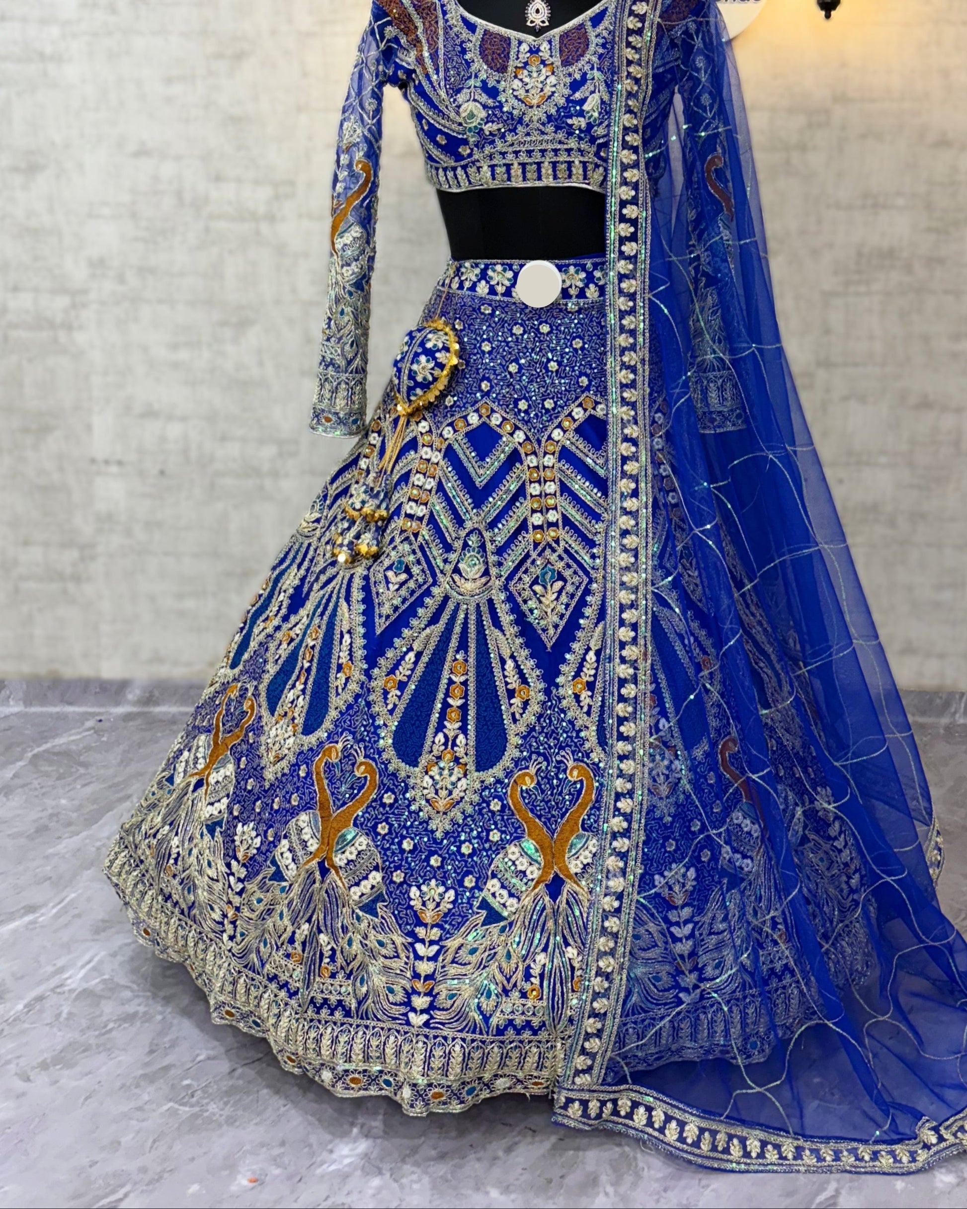 blue colour Soft Net Lehenga Choli with Coding Sequins Work