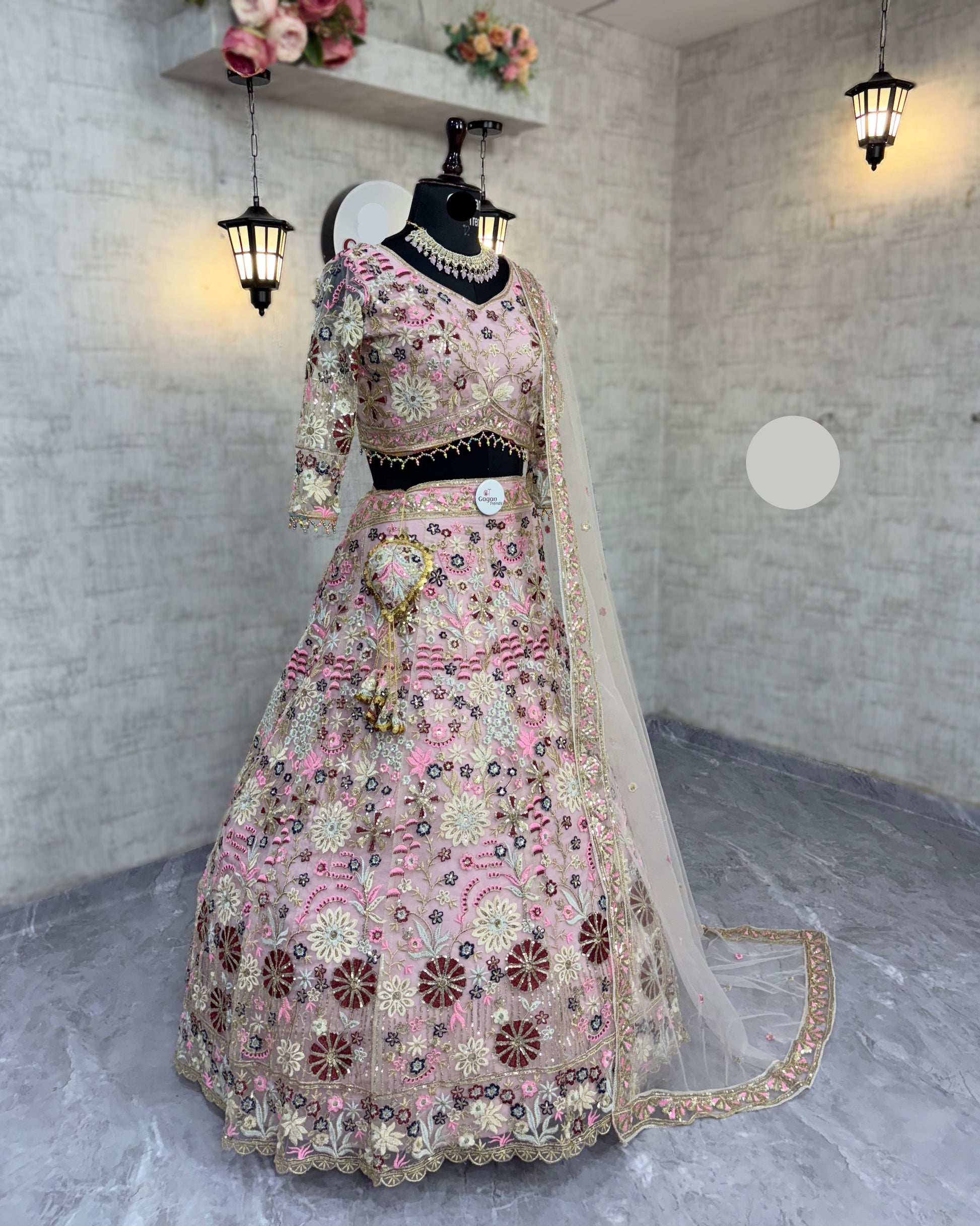 Premium Soft Net Lehenga Choli Set with Sequins Embroidery