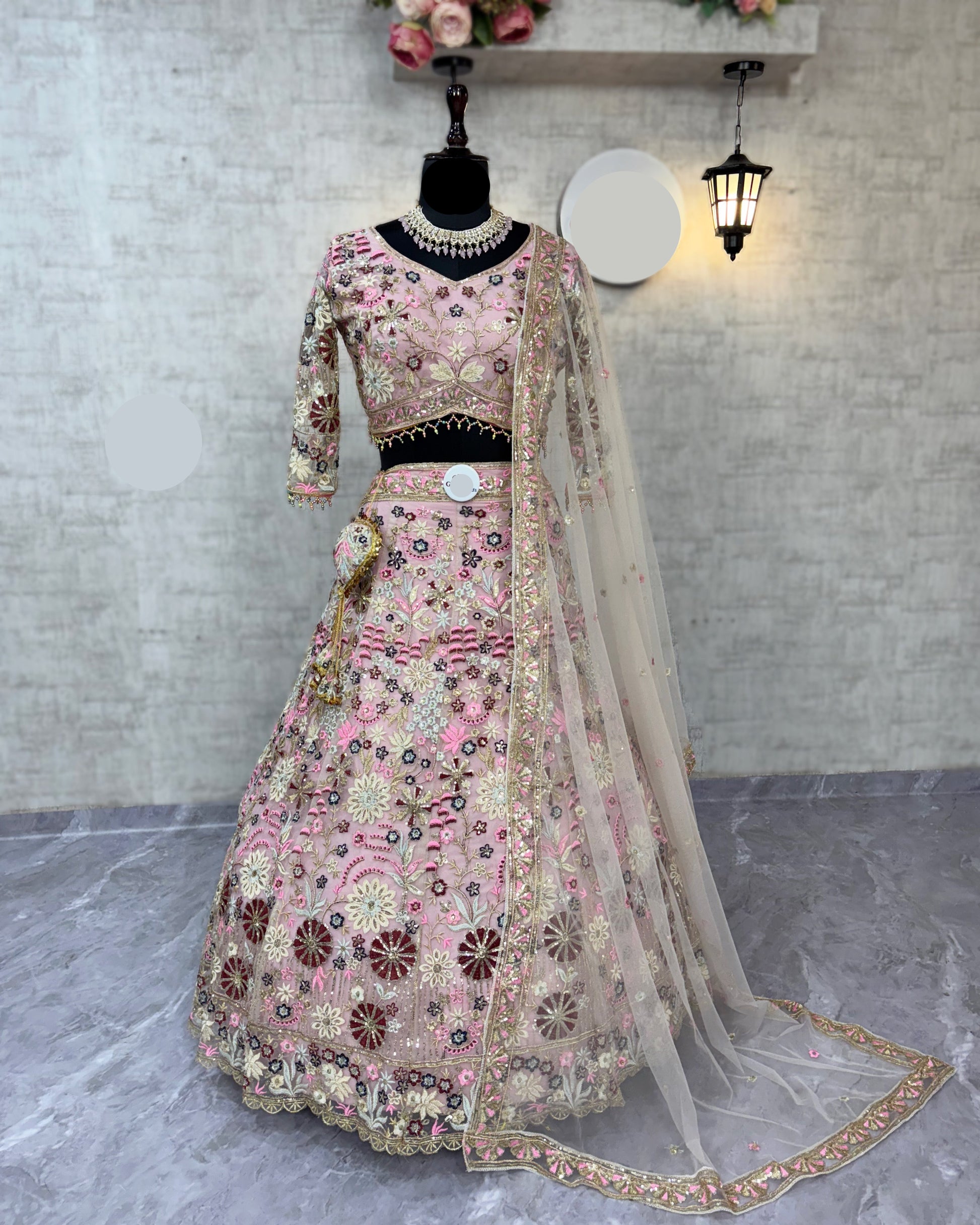 Premium Soft Net Lehenga Choli Set with Sequins Embroidery