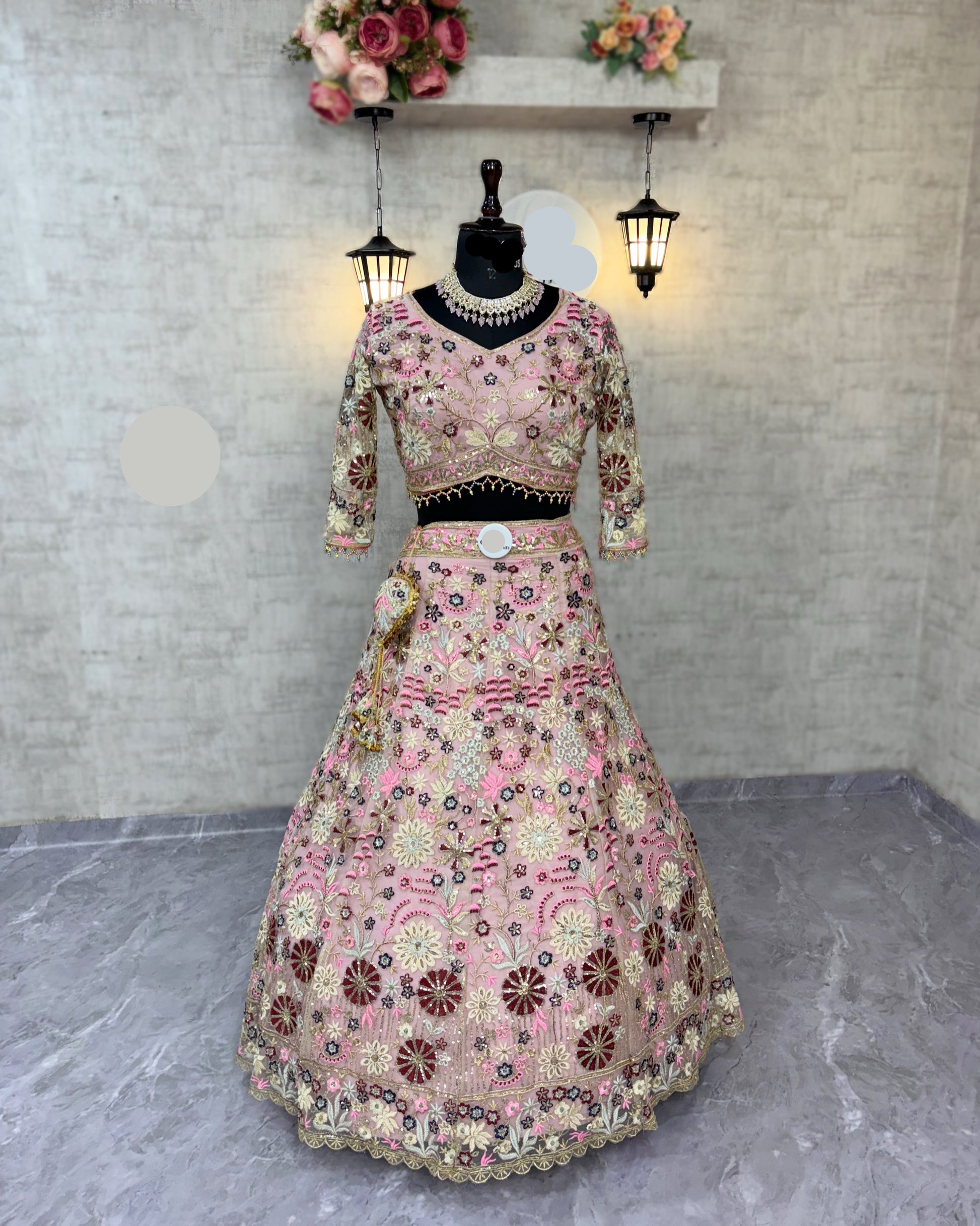 Premium Soft Net Lehenga Choli Set with Sequins Embroidery