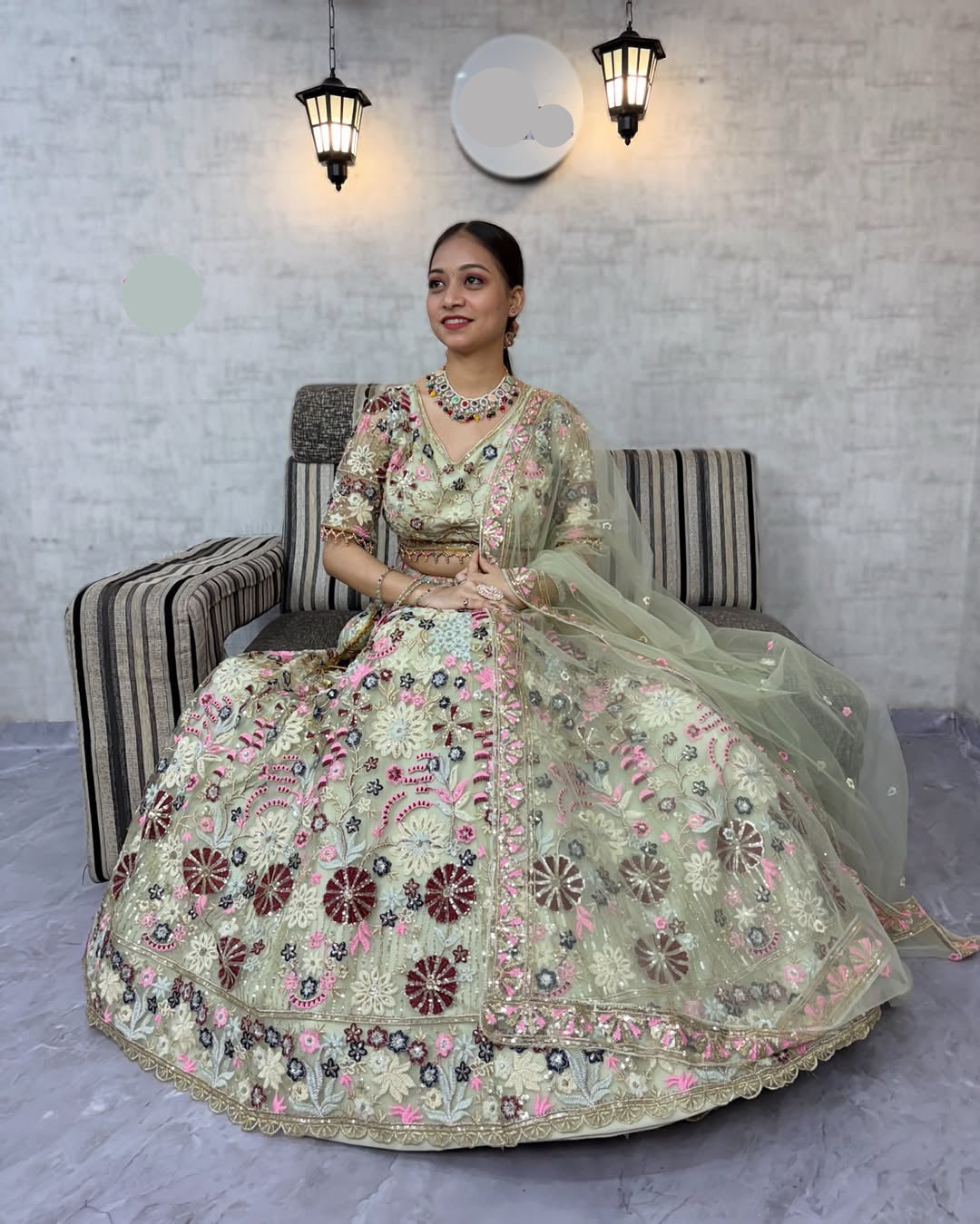 Premium Soft Net Lehenga Choli Set with Sequins Embroidery