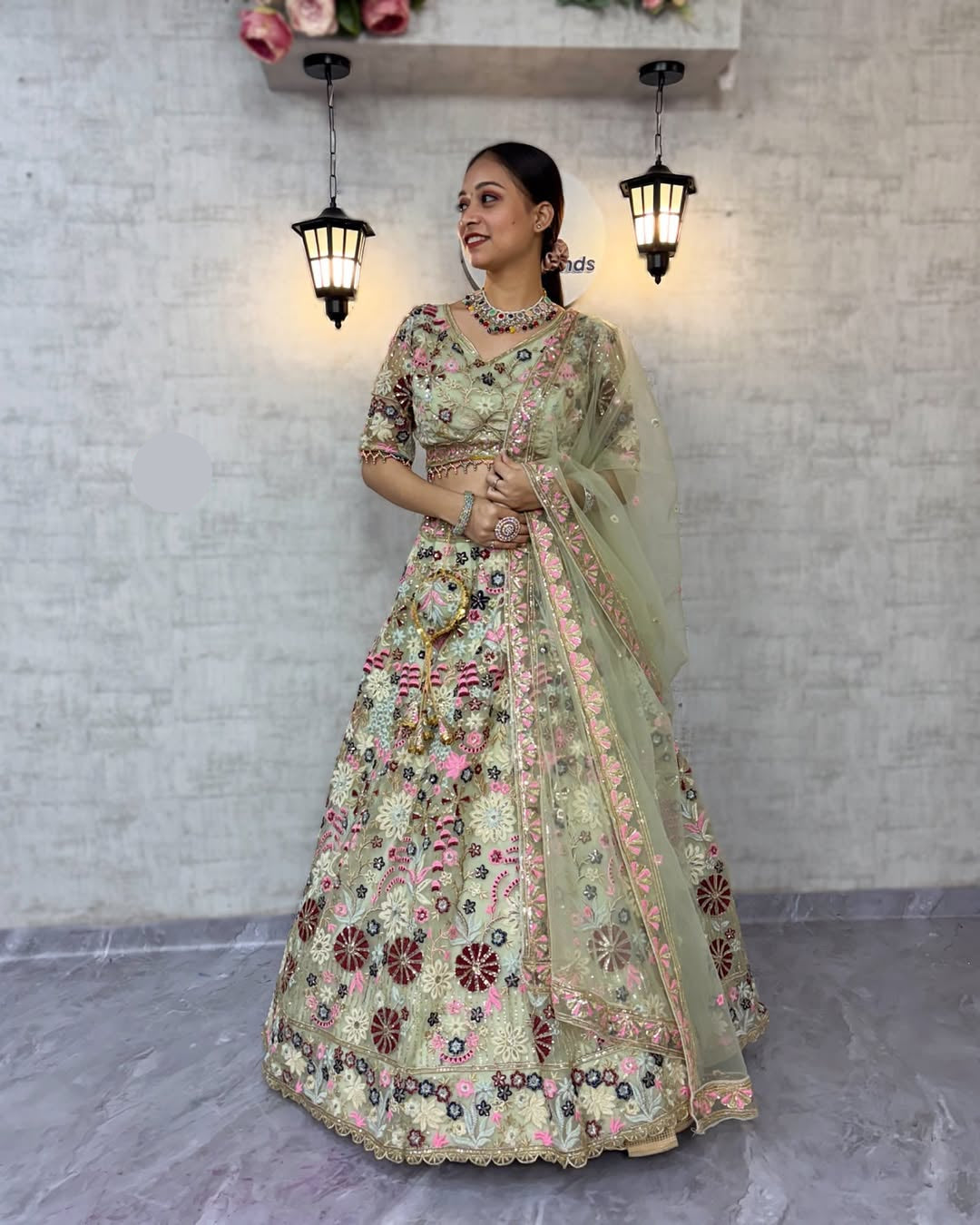 Premium Soft Net Lehenga Choli Set with Sequins Embroidery