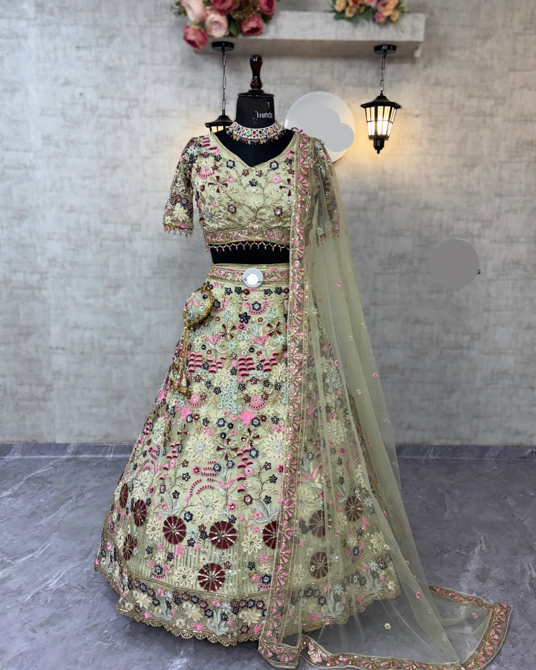 Premium Soft Net Lehenga Choli Set with Sequins Embroidery