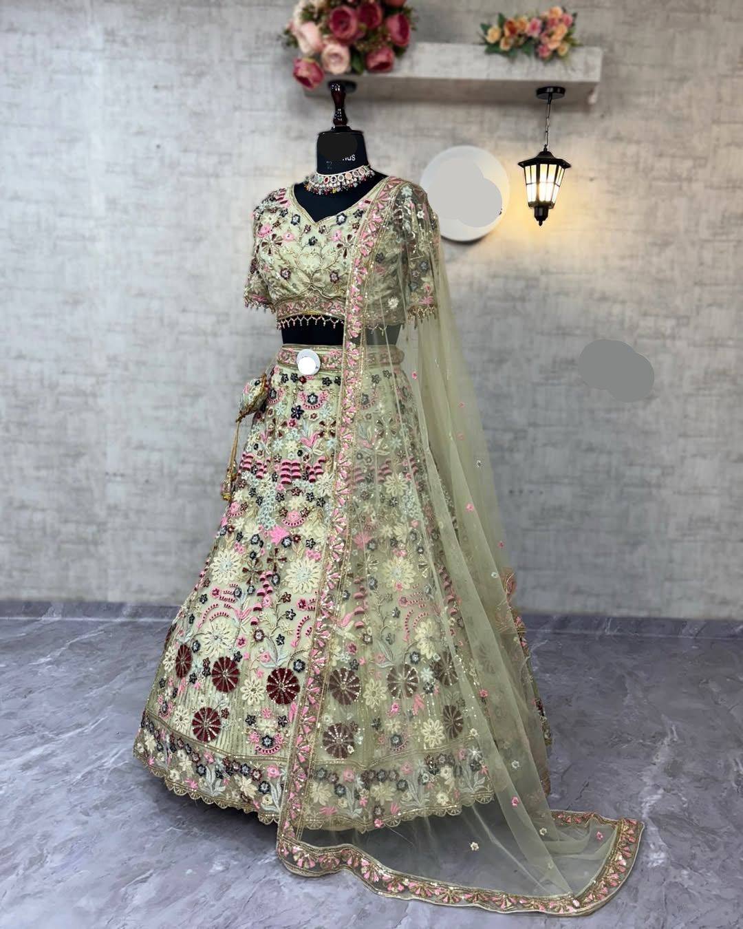 Premium Soft Net Lehenga Choli Set with Sequins Embroidery