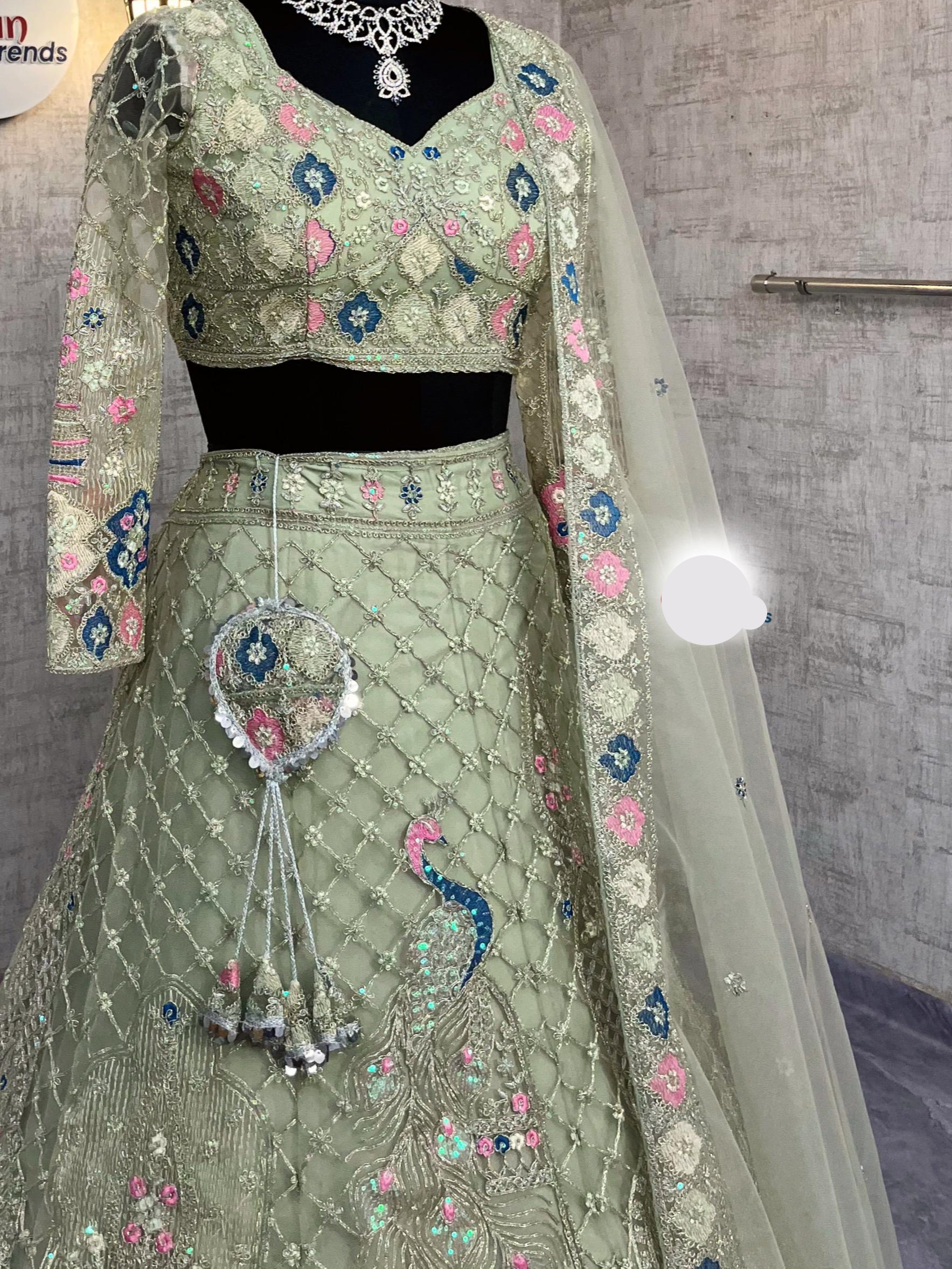 Designer Embroidered Lehenga Set with Sequins & Dupatta – Perfect for Weddings & Parties