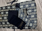 Women's 3 Piece Pure Cotton Suit – Printed Kurta with Embroidery, Bottom & Dupatta