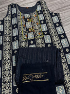 Women's 3 Piece Pure Cotton Suit – Printed Kurta with Embroidery, Bottom & Dupatta