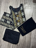 Women's 3 Piece Pure Cotton Suit – Printed Kurta with Embroidery, Bottom & Dupatta