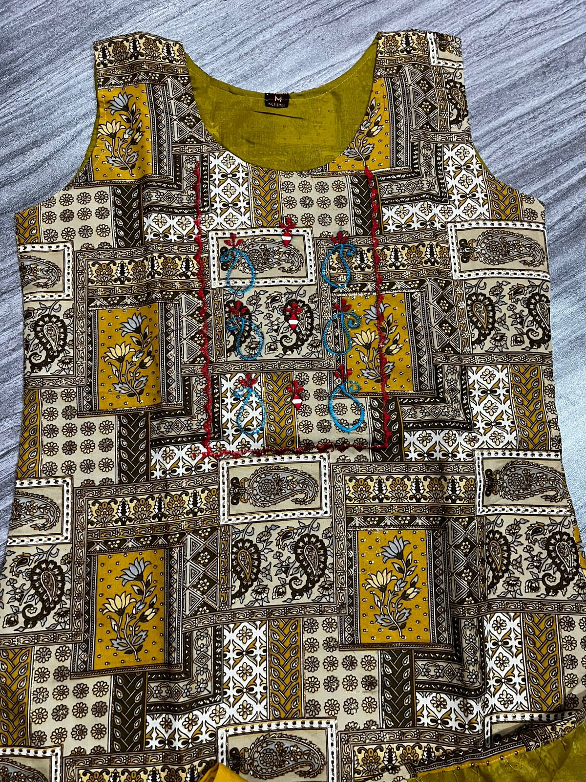 Women's 3 Piece Pure Cotton Printed Suit – Kurta with Embroidery, Bottom & Dupatta"
