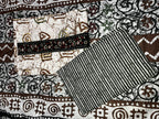 Women’s Brown & White Printed Dress Material with Embroidered Patch – 3 Piece Unstitched Fabric Set