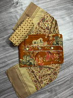 Women’s Cotton Printed Dress Material – 3 Piece Unstitched Fabric Set (Kurta, Bottom & Dupatta)