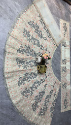 “Designer Pastel Pink Floral Embroidered Lehenga with Peacock Motifs & Net Blouse for Women – Bridal & Party Wear”