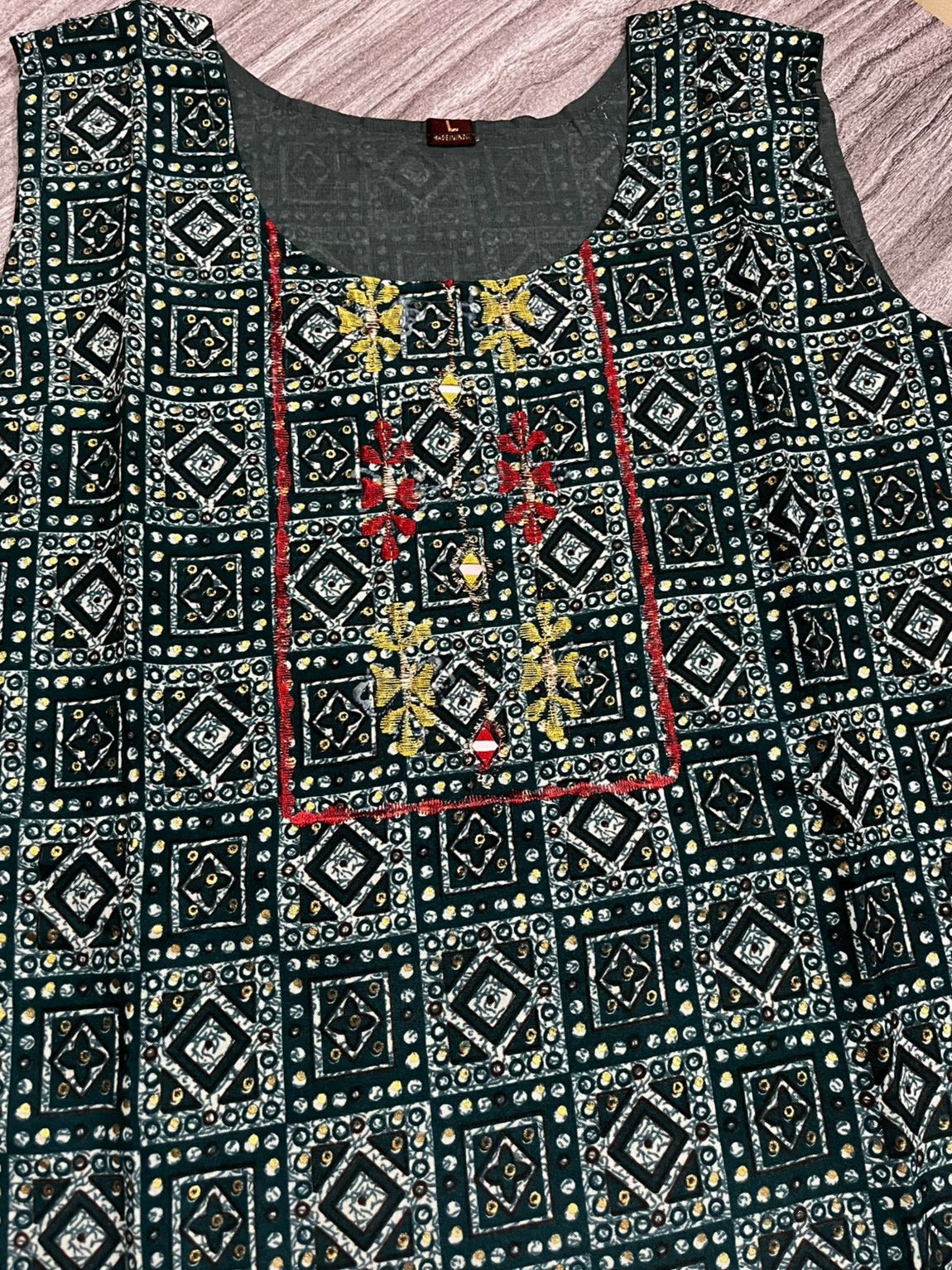 Women's 3 Piece Pure Cotton Printed Suit – Kurta with Embroidery, Matching Bottom & Dupatta