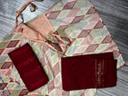 Women's 3 Piece Pure Cotton Embroidered Suit – Maroon Bottom & Dupatta with Designer Printed Kurta