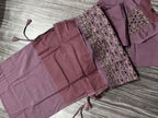 Women’s Purple Embroidered Kurti Set with Dupatta & Bottom – 3 Piece Suit