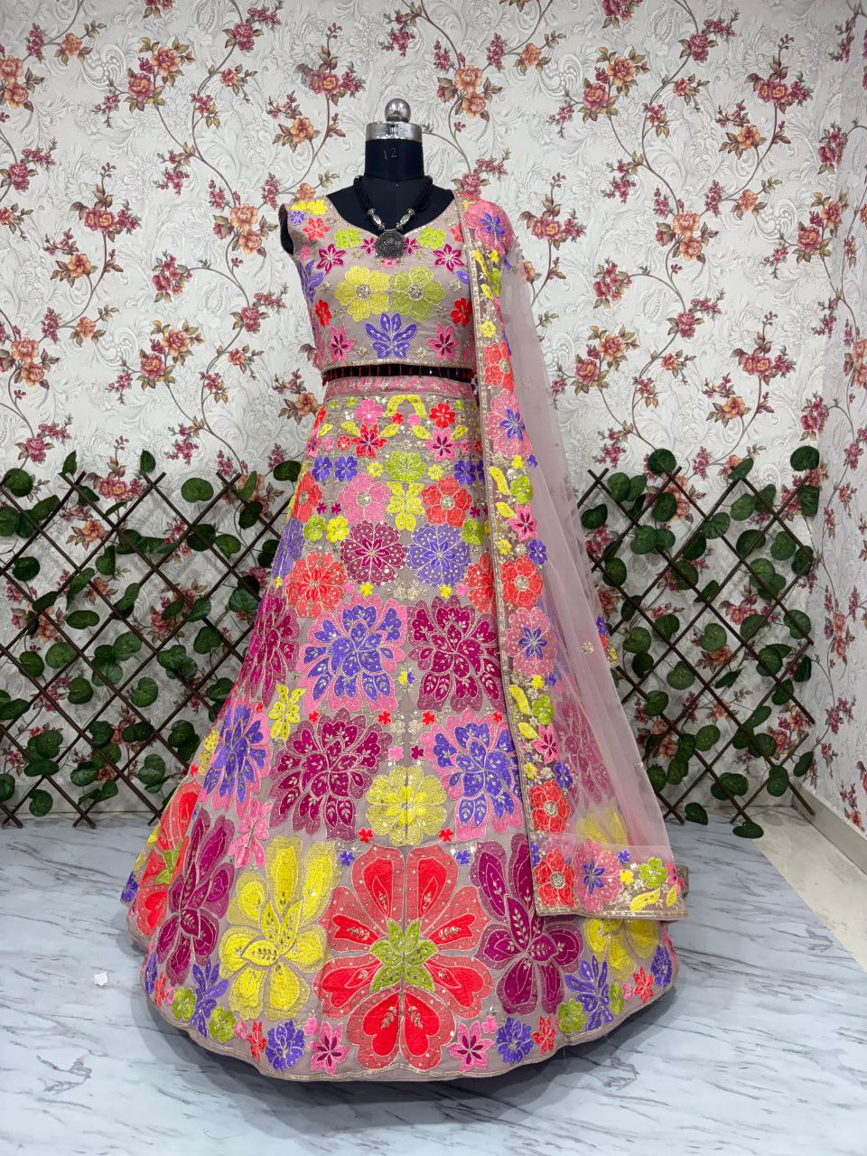 Semi-Stitched Lehenga Choli Set - 3.5m Flare with Heavy Embroidery