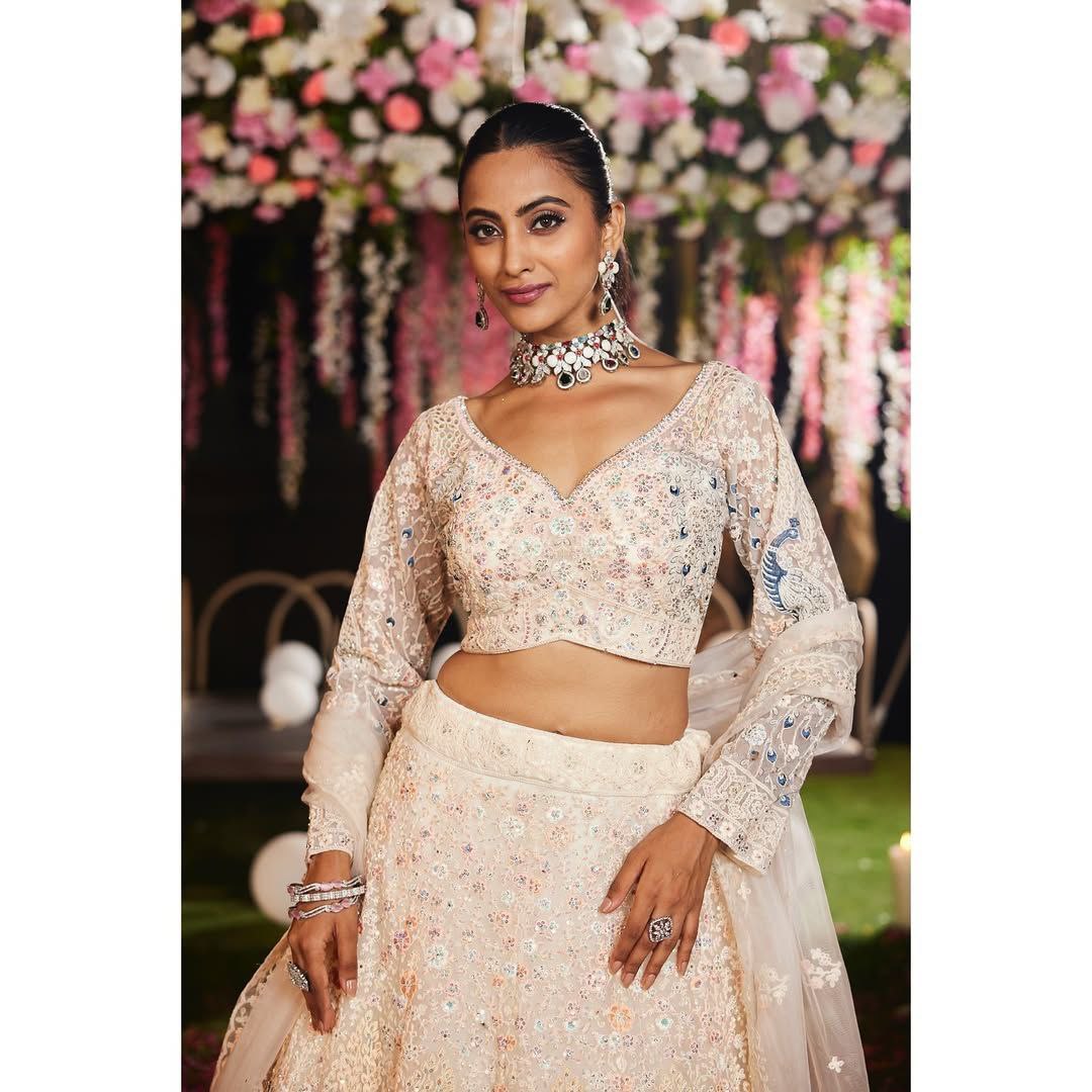 Peacock Design Butterfly Net Lehenga Choli Set - 3.5m Flare with Dori & Sandwich Sequins