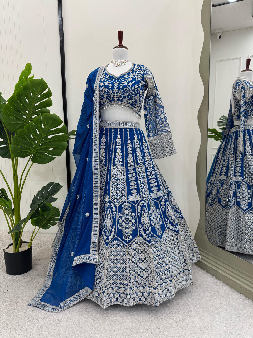 Faux Georgette Lehenga Choli Set - Coding Dori & Sequence Embroidery