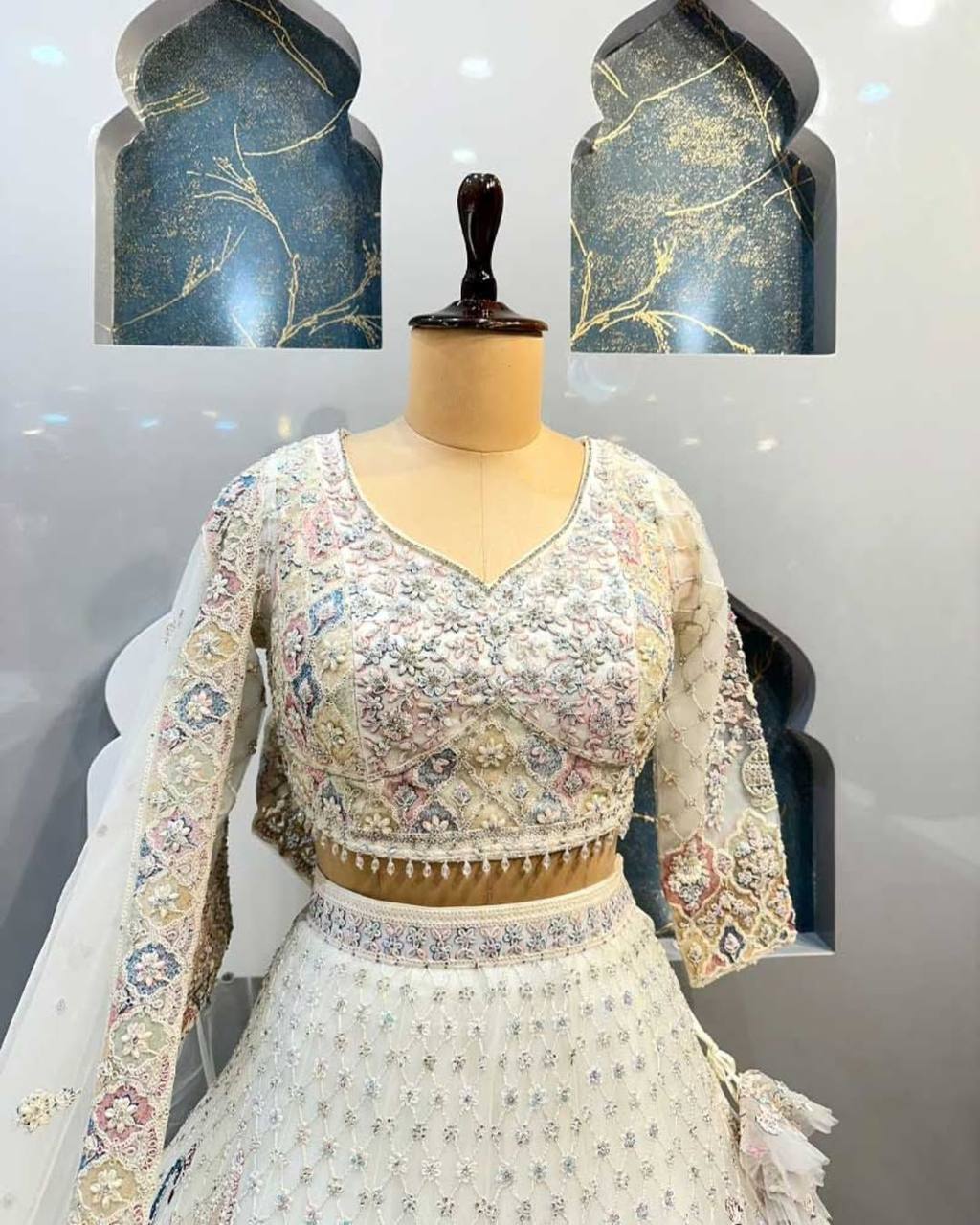 Designer Embroidered Lehenga Set with Sequins & Dupatta – Perfect for Weddings & Parties