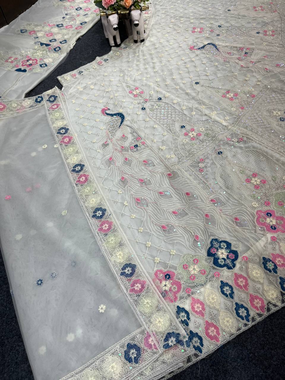 Designer Embroidered Lehenga Set with Sequins & Dupatta – Perfect for Weddings & Parties
