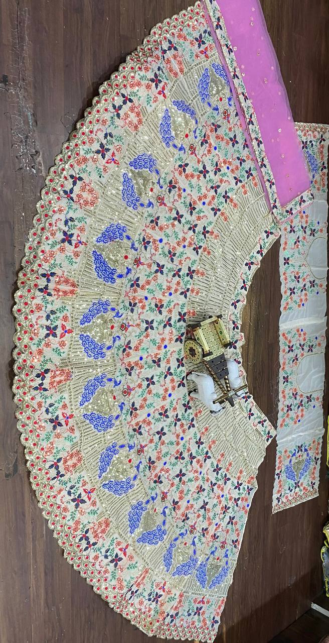 Royal Mor Mahal Mirror Embroidered Lehenga Choli