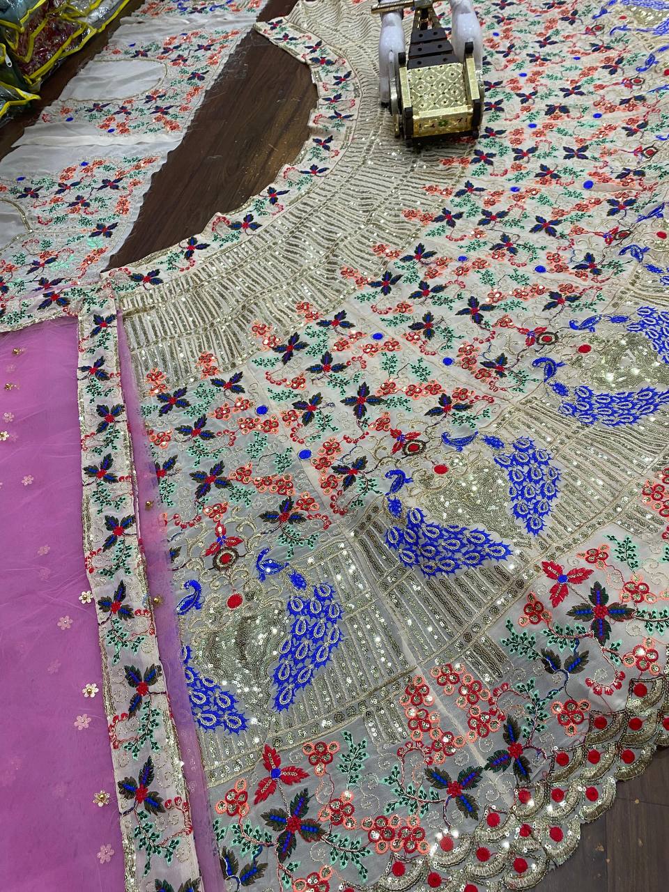 Royal Mor Mahal Mirror Embroidered Lehenga Choli