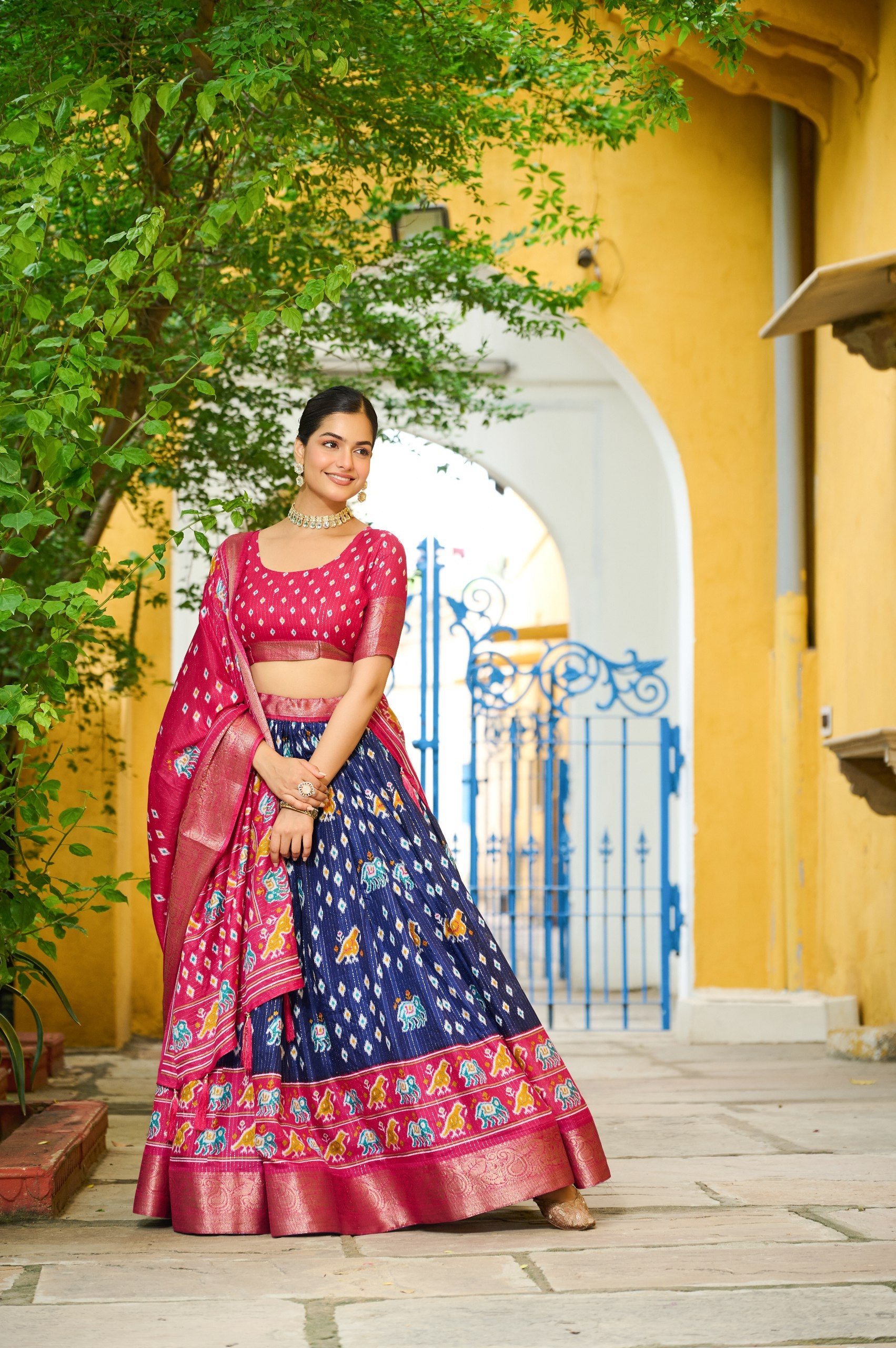 ✨ Heavy Lichi Jacquard Lehenga Choli with Dupatta (Stitched, Upto Size 44) | Bridal Party Wear ✨
