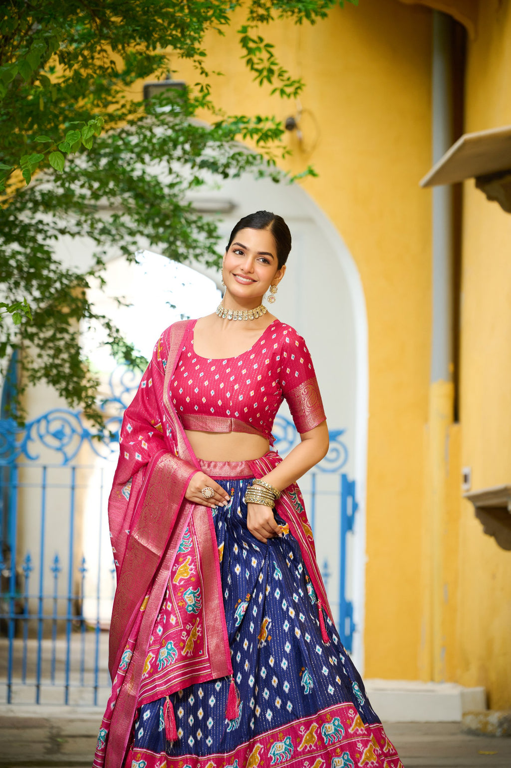 ✨ Heavy Lichi Jacquard Lehenga Choli with Dupatta (Stitched, Upto Size 44) | Bridal Party Wear ✨