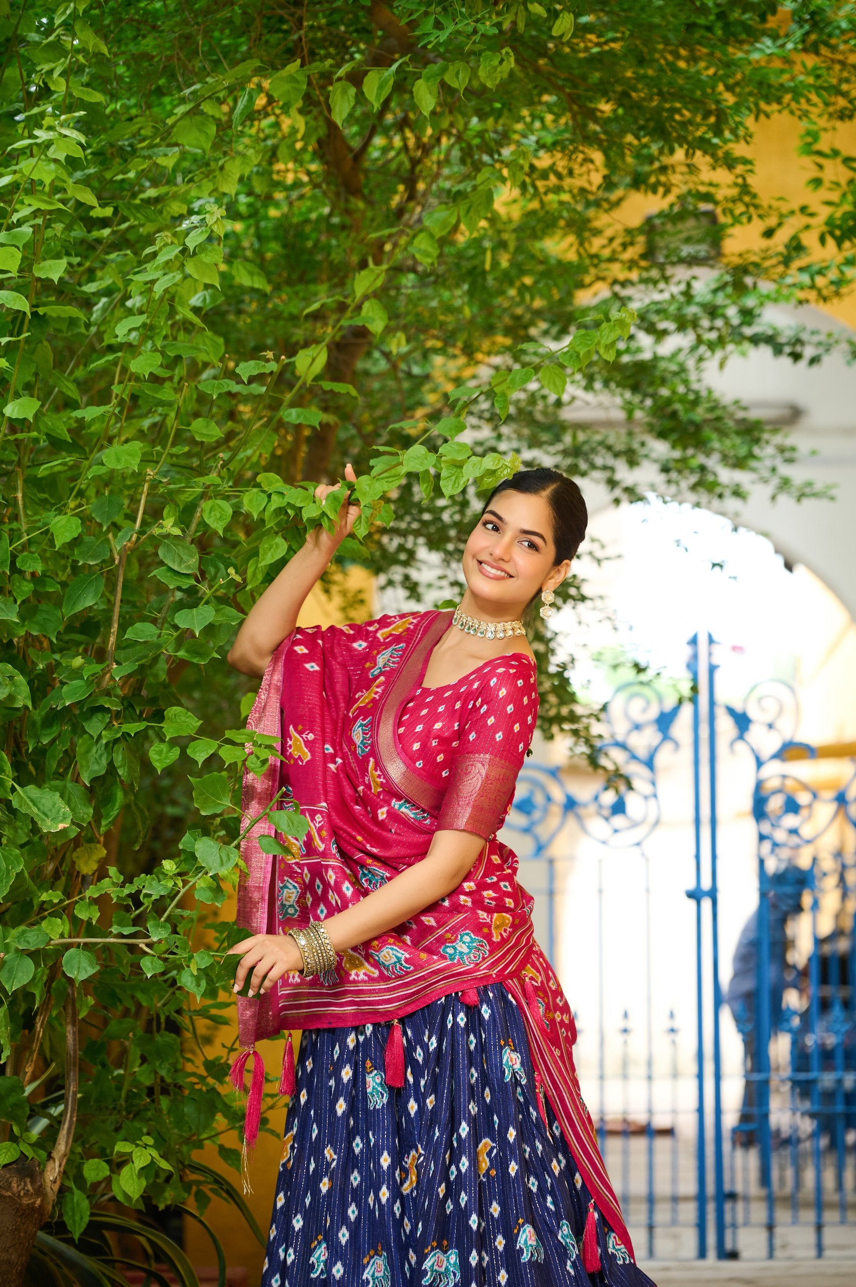 ✨ Heavy Lichi Jacquard Lehenga Choli with Dupatta (Stitched, Upto Size 44) | Bridal Party Wear ✨