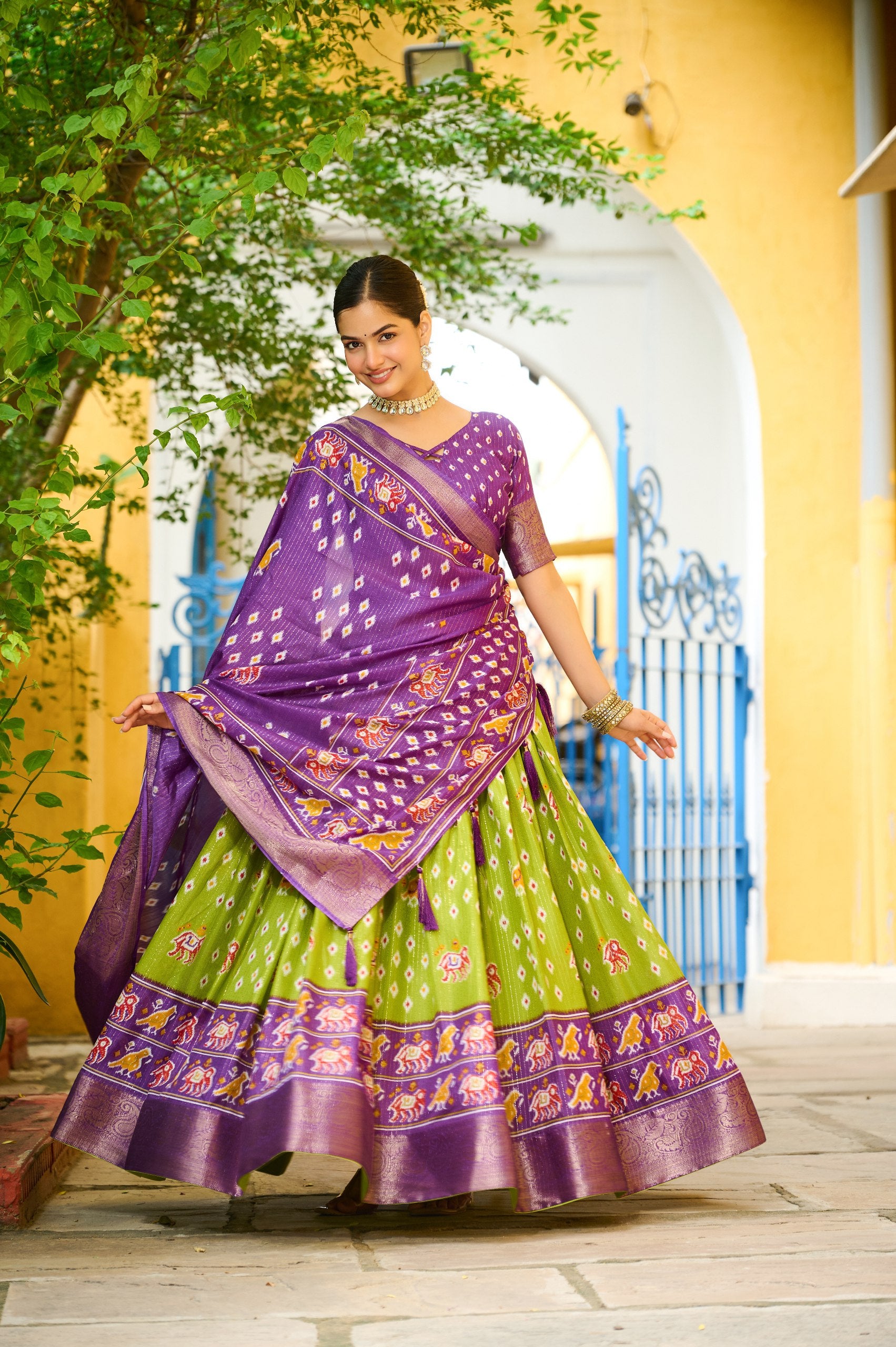✨ Heavy Lichi Jacquard Lehenga Choli with Dupatta (Stitched, Upto Size 44) | Bridal Party Wear ✨