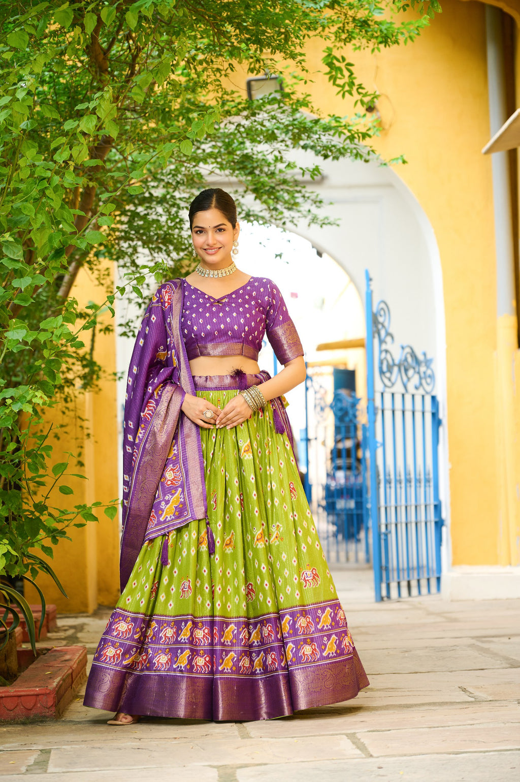 ✨ Heavy Lichi Jacquard Lehenga Choli with Dupatta (Stitched, Upto Size 44) | Bridal Party Wear ✨