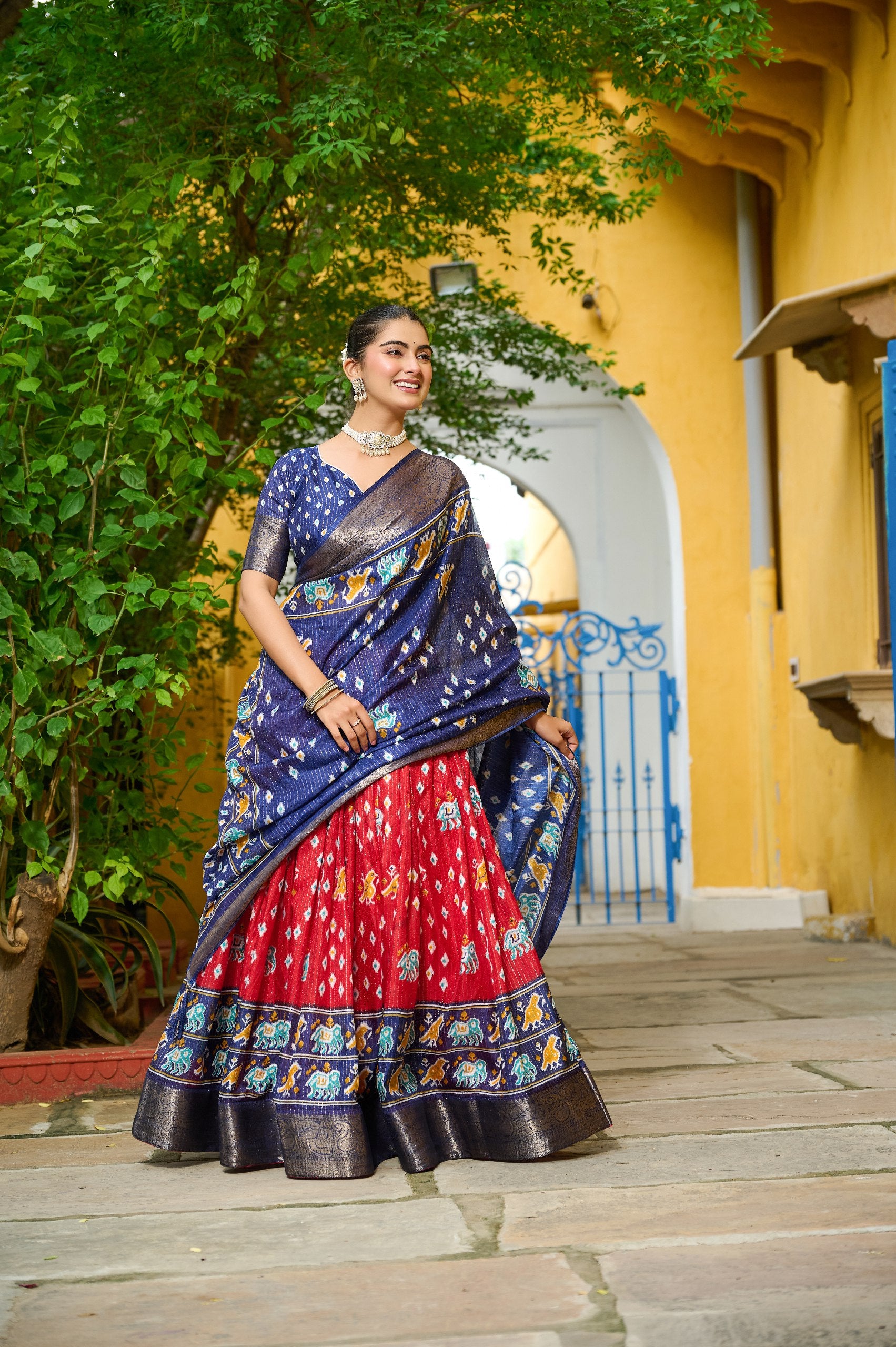 ✨ Heavy Lichi Jacquard Lehenga Choli with Dupatta (Stitched, Upto Size 44) | Bridal Party Wear ✨
