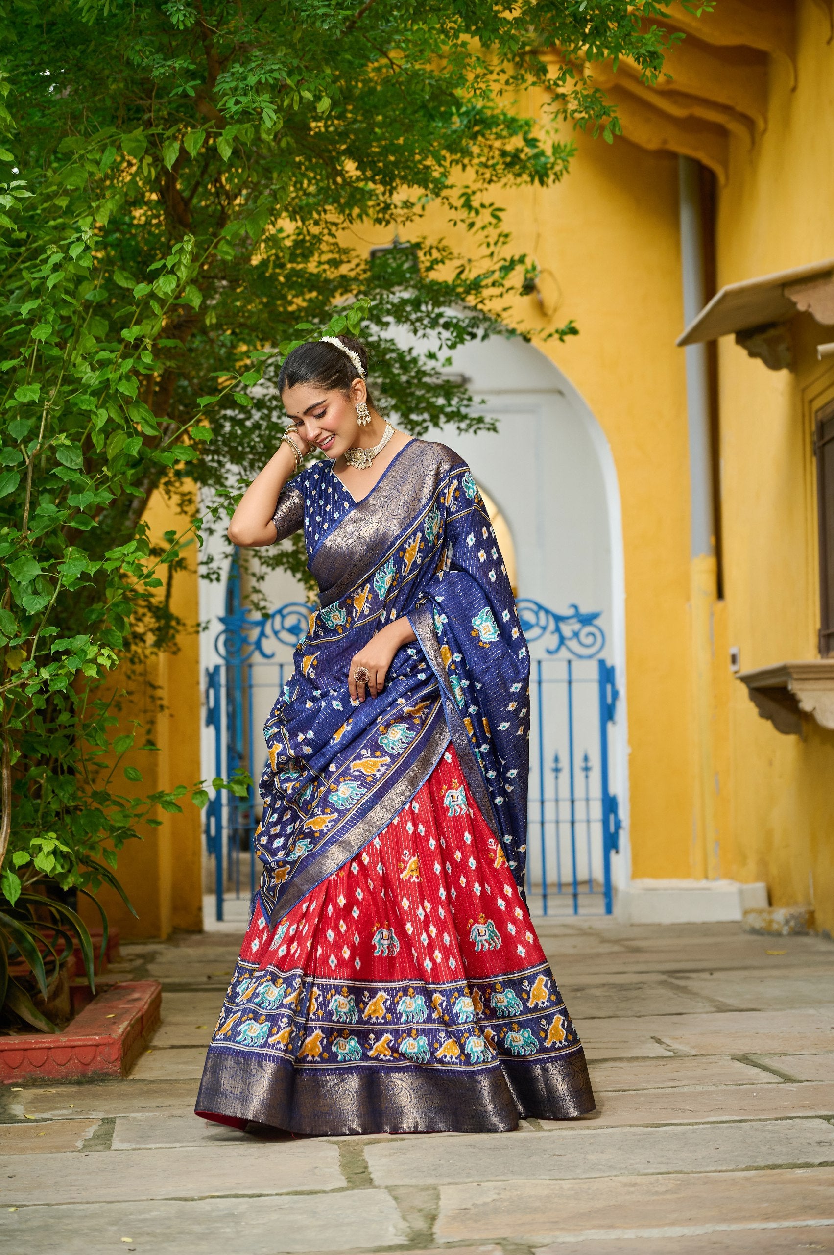 ✨ Heavy Lichi Jacquard Lehenga Choli with Dupatta (Stitched, Upto Size 44) | Bridal Party Wear ✨