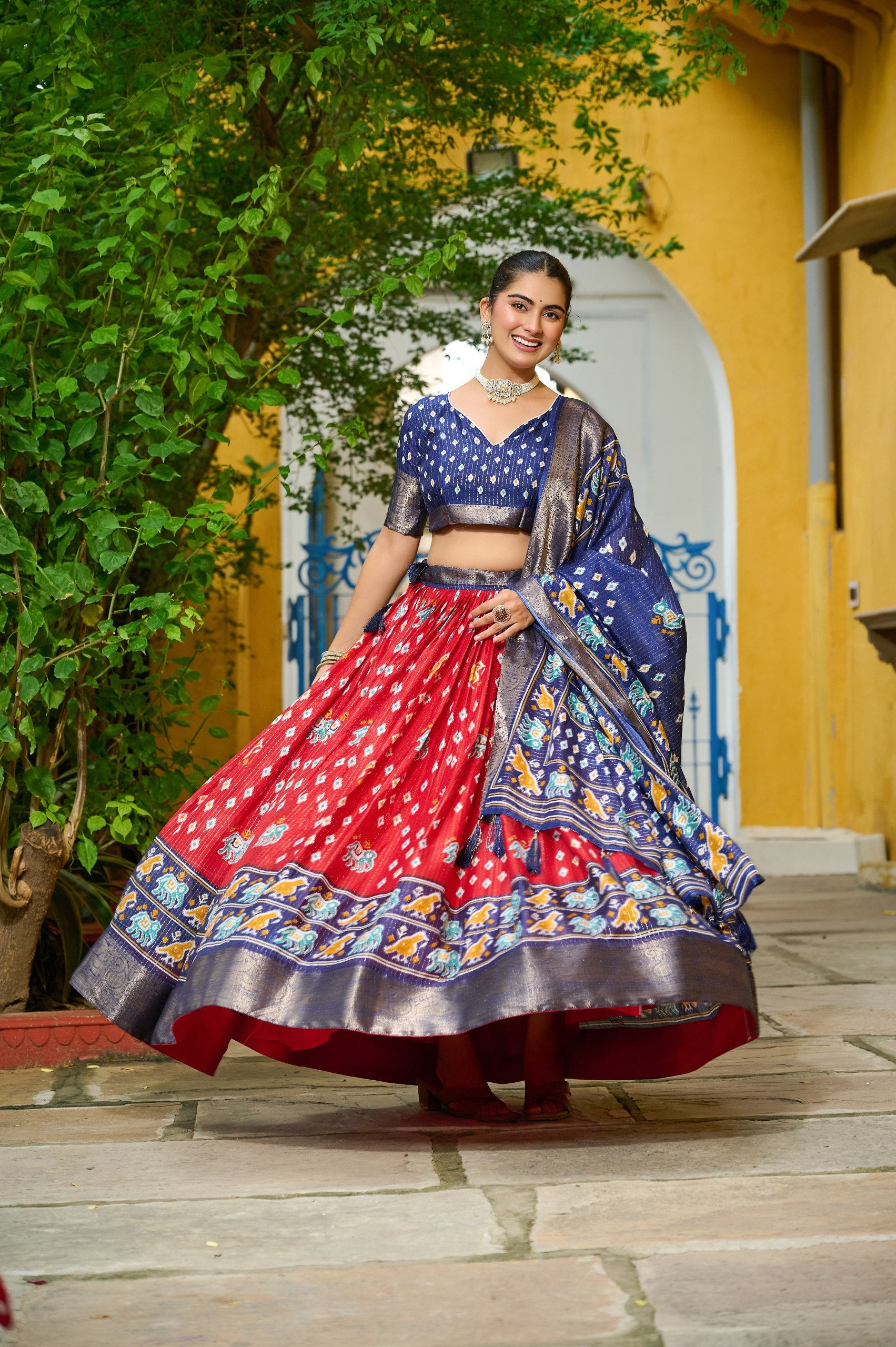 ✨ Heavy Lichi Jacquard Lehenga Choli with Dupatta (Stitched, Upto Size 44) | Bridal Party Wear ✨