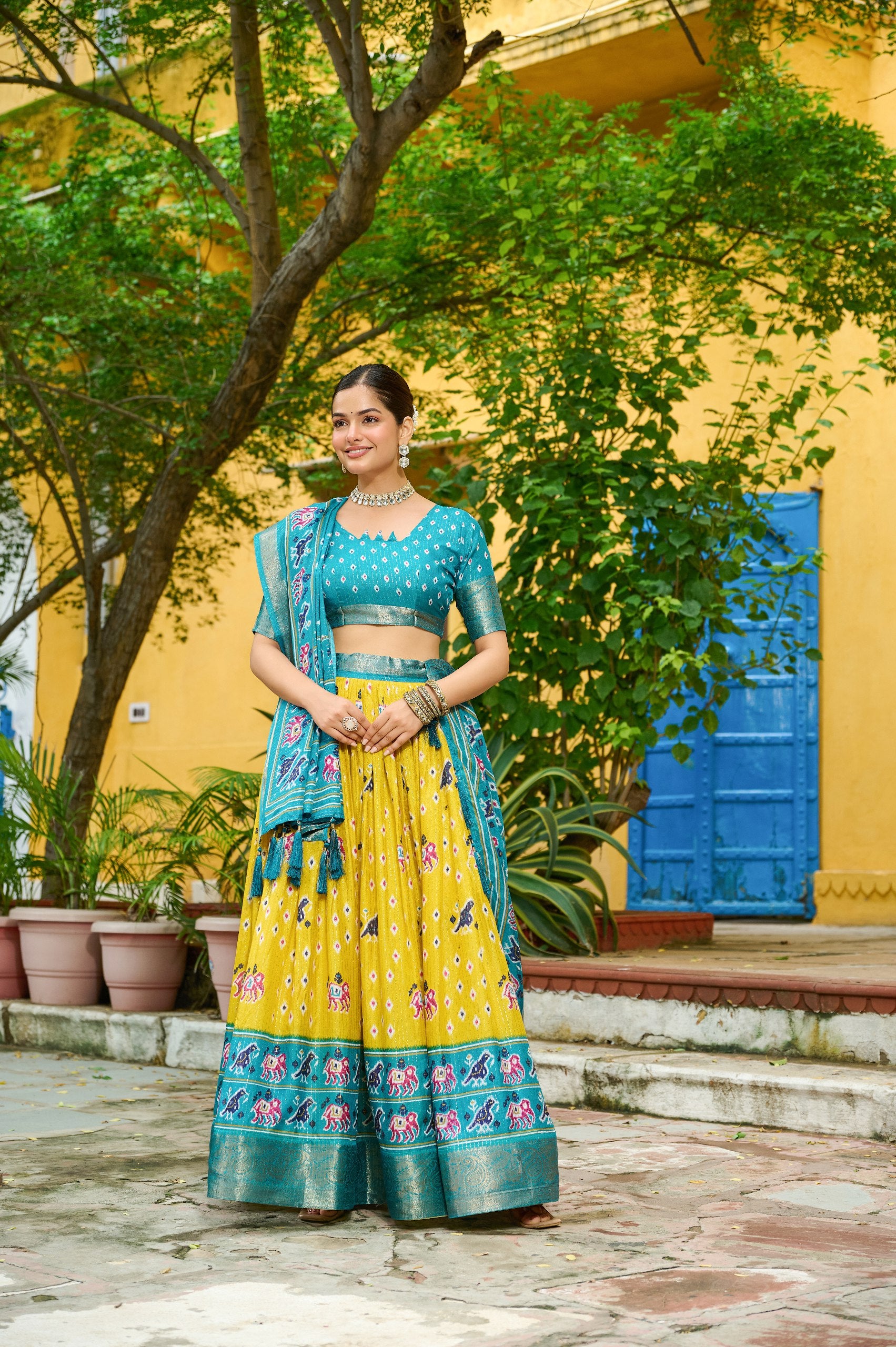✨ Heavy Lichi Jacquard Lehenga Choli with Dupatta (Stitched, Upto Size 44) | Bridal Party Wear ✨
