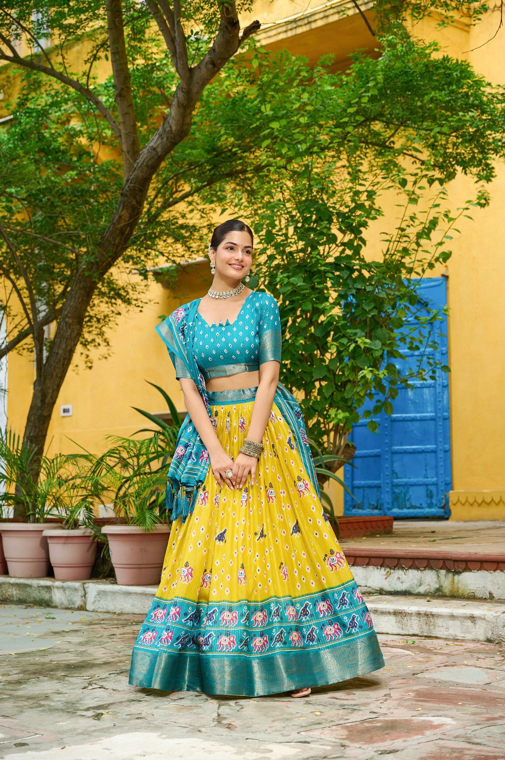 ✨ Heavy Lichi Jacquard Lehenga Choli with Dupatta (Stitched, Upto Size 44) | Bridal Party Wear ✨