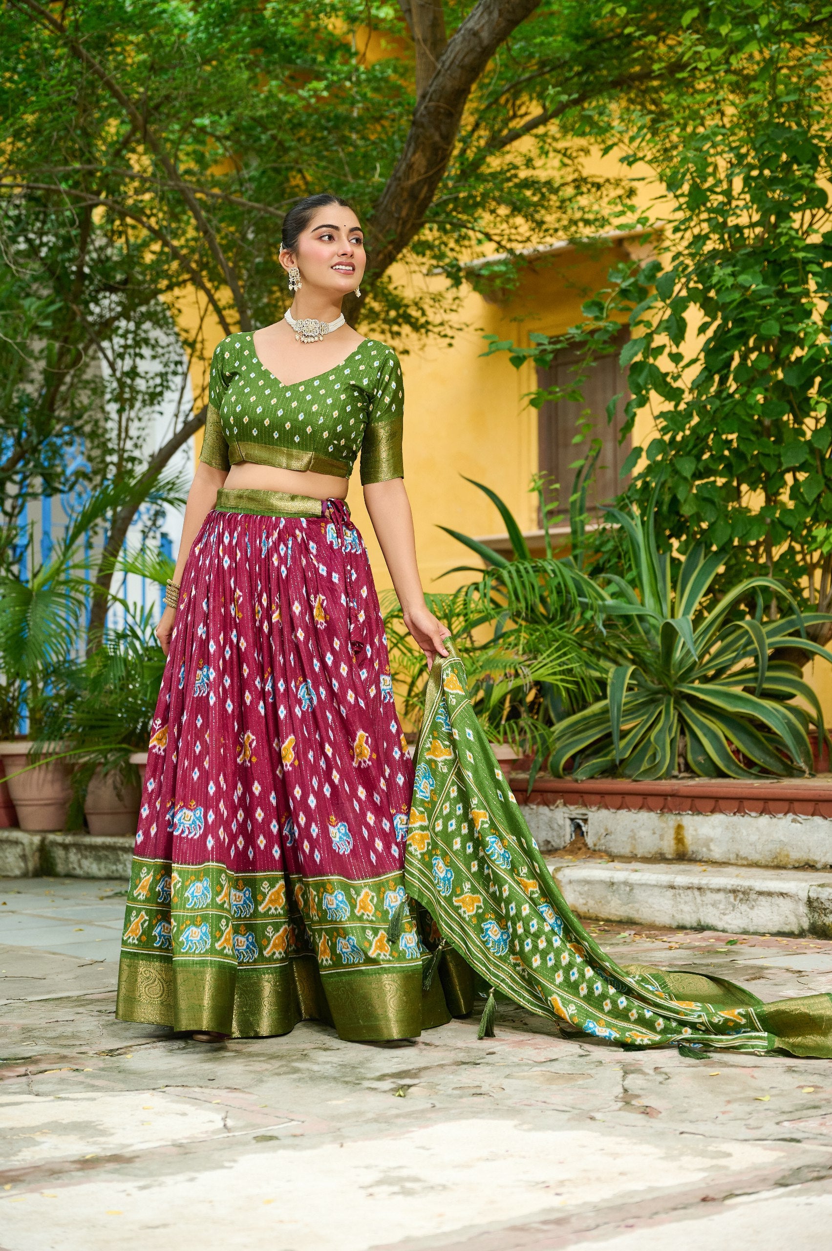 ✨ Heavy Lichi Jacquard Lehenga Choli with Dupatta (Stitched, ) | Bridal Party Wear ✨