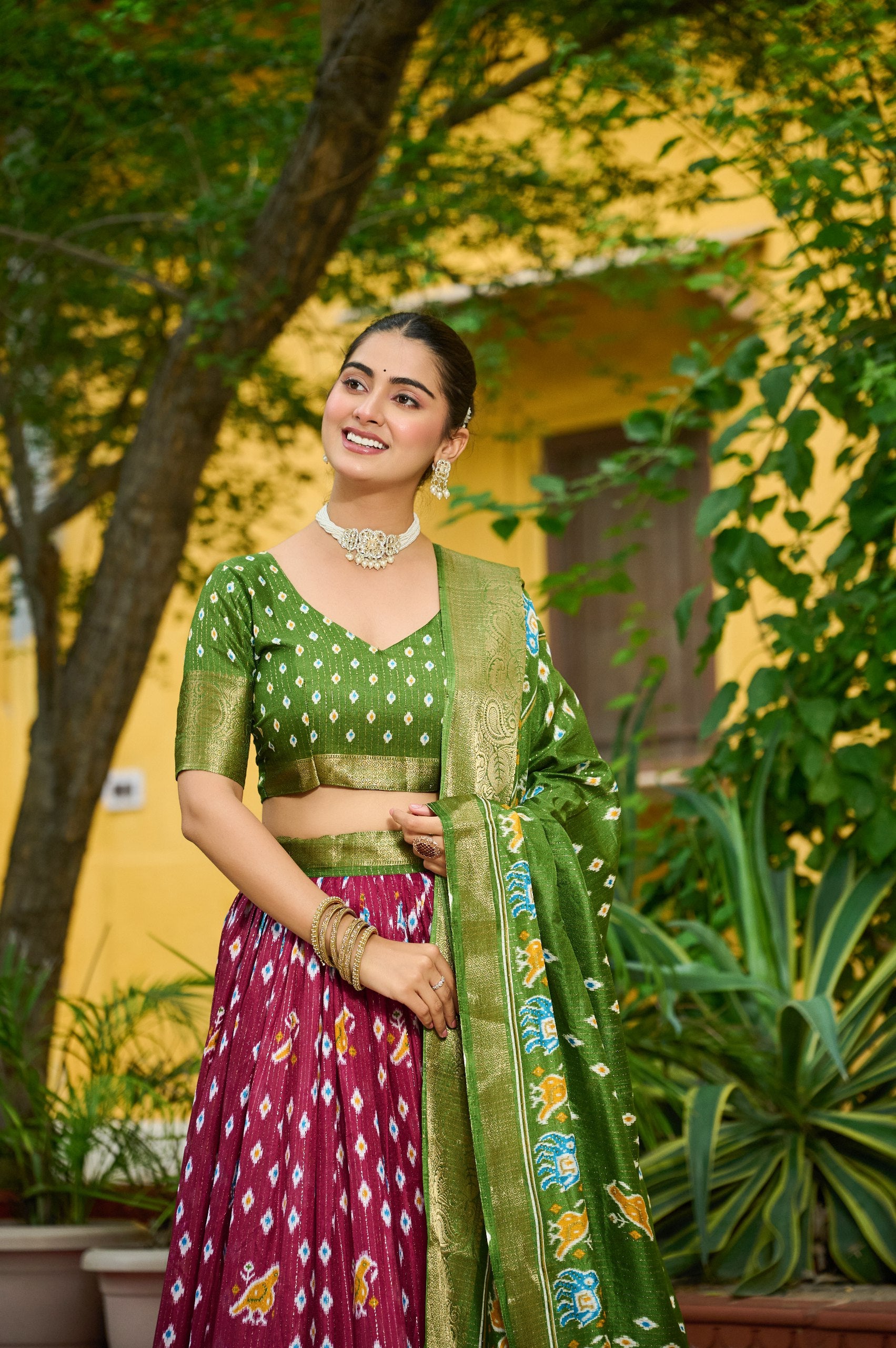 ✨ Heavy Lichi Jacquard Lehenga Choli with Dupatta (Stitched, ) | Bridal Party Wear ✨