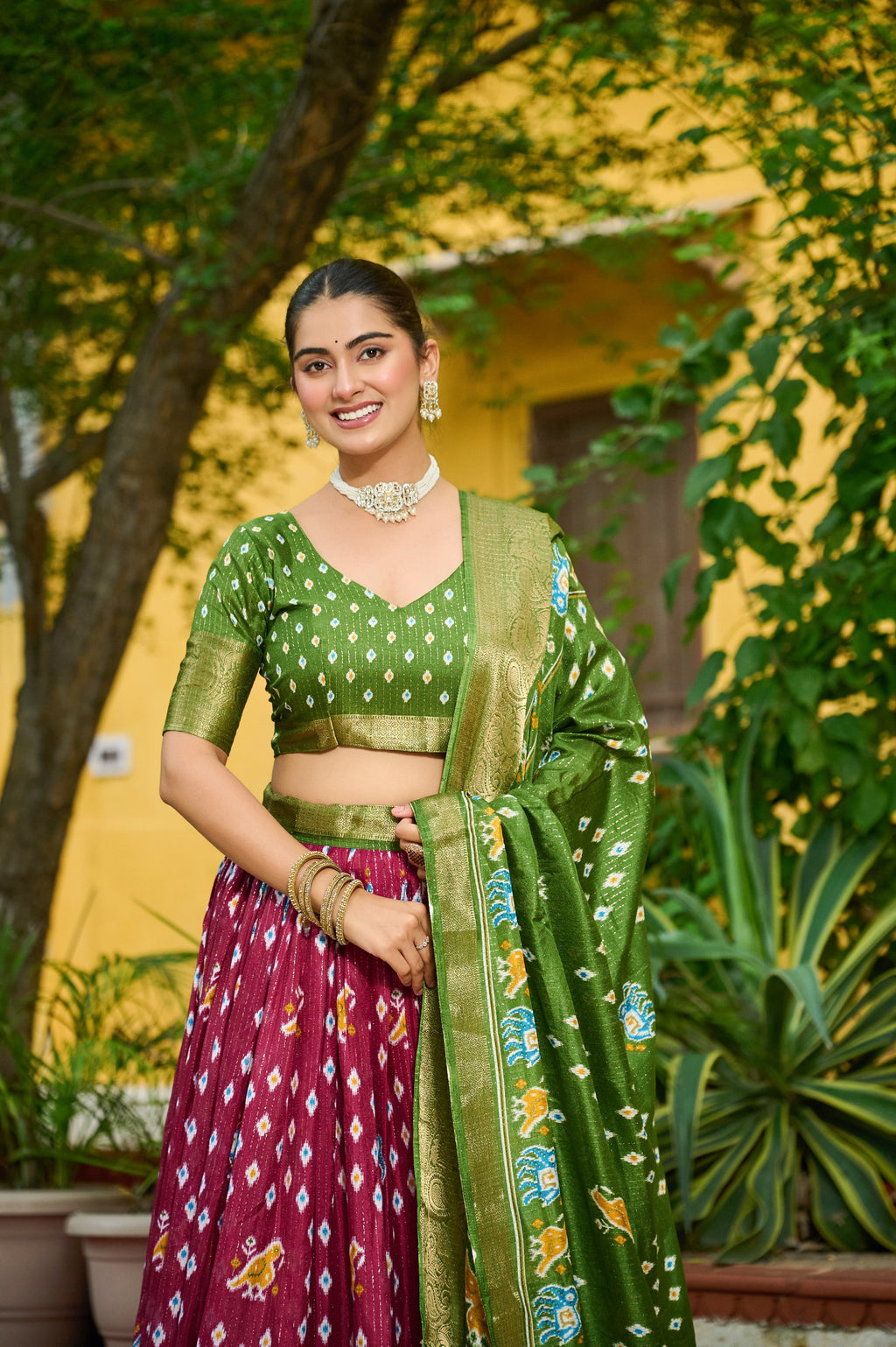 ✨ Heavy Lichi Jacquard Lehenga Choli with Dupatta (Stitched, ) | Bridal Party Wear ✨