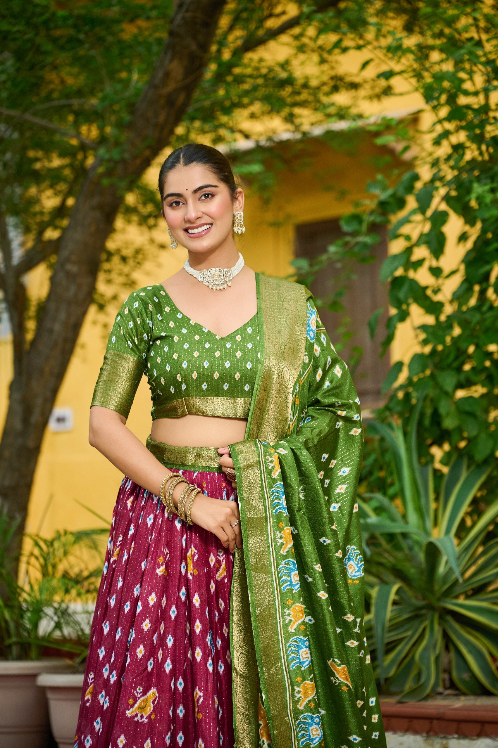 ✨ Heavy Lichi Jacquard Lehenga Choli with Dupatta (Stitched, ) | Bridal Party Wear ✨