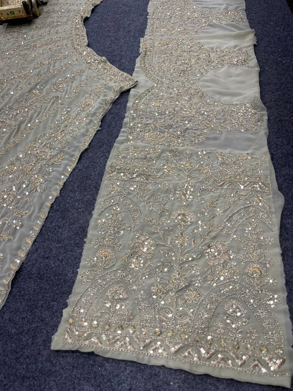 Premium Faux Georgette Lehenga with Coding Sequins Work – Semi-Stitched Set