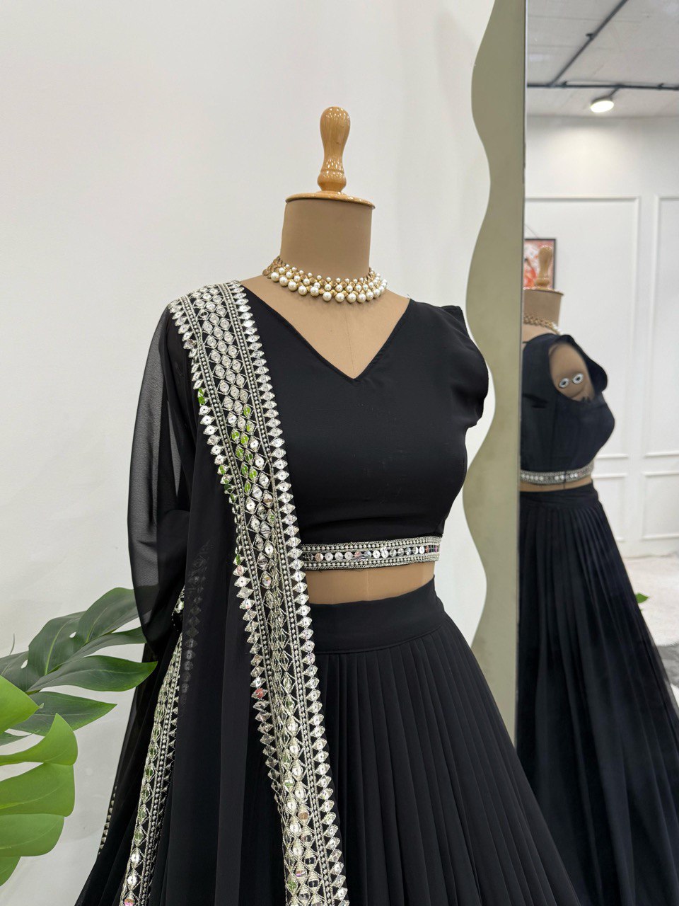 Royal 9mm Sequence Embroidered Lehenga Choli – Semi-Stitched with 3-Meter Flair & Lace Dupatta