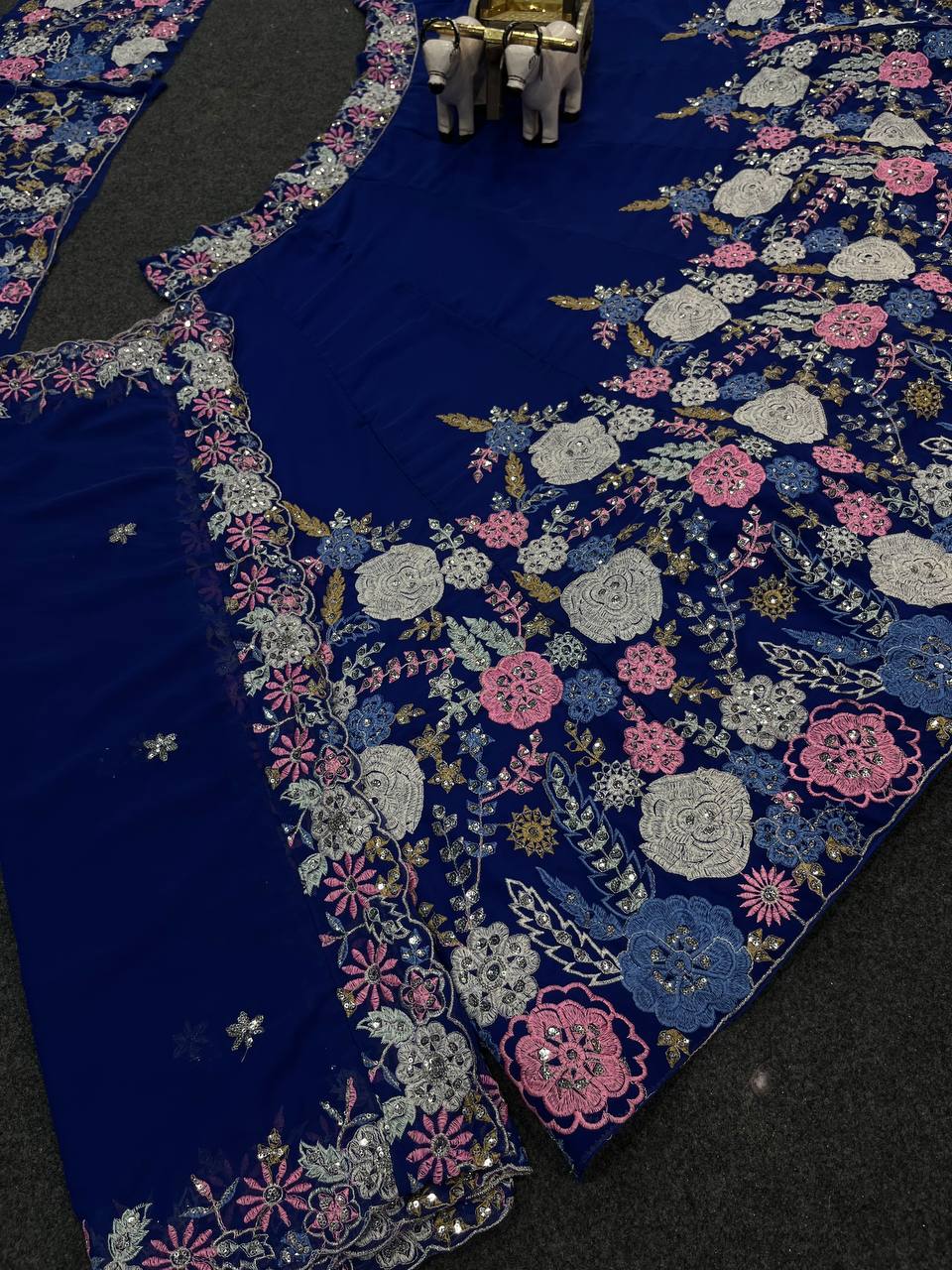 Faux Georgette Embroidered Lehenga Set with Sequins Work for Wedding & Party Wear