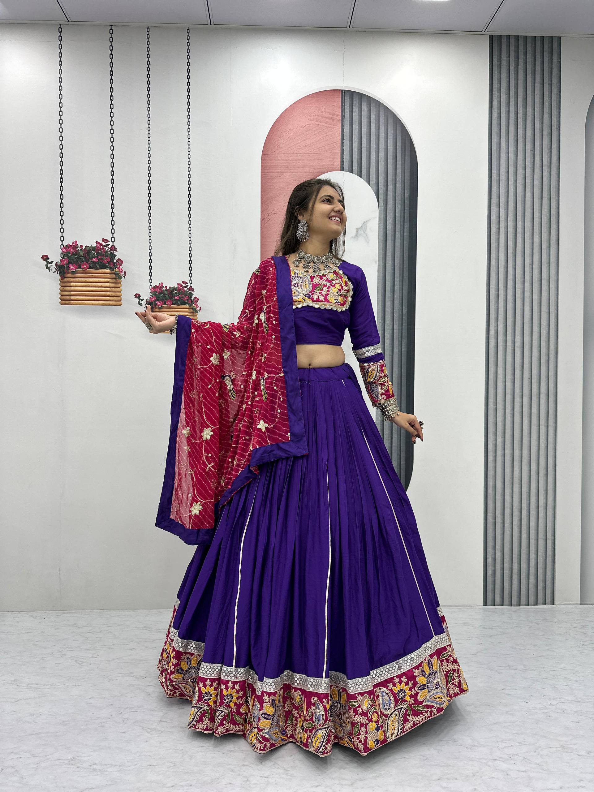 Navratri Special Pure Cotton Lehenga Choli Set (6 Meter Flare)