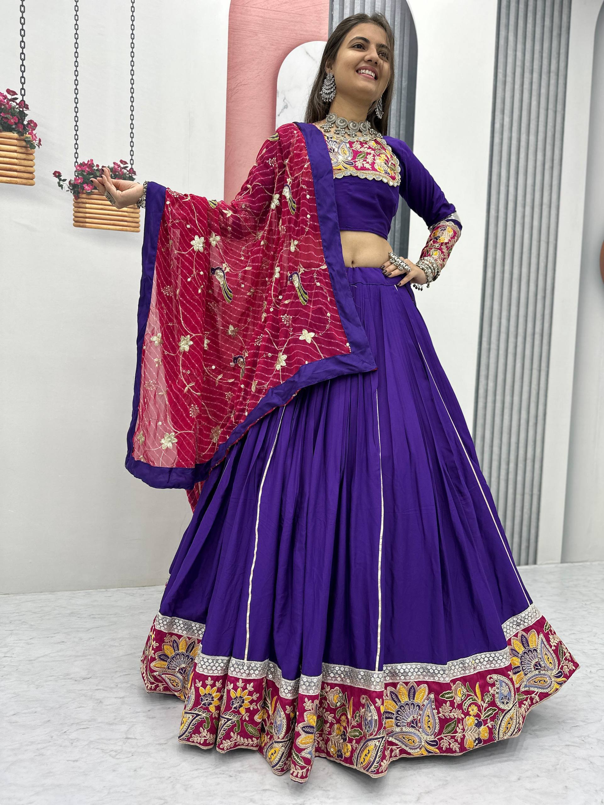 Navratri Special Pure Cotton Lehenga Choli Set (6 Meter Flare)