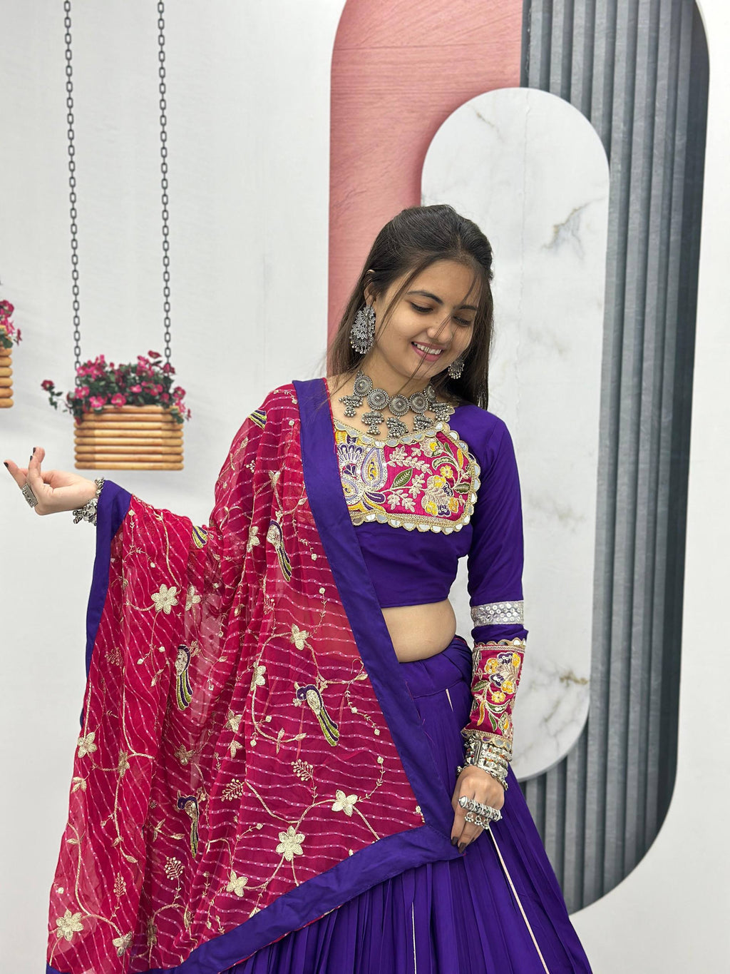 Navratri Special Pure Cotton Lehenga Choli Set (6 Meter Flare)