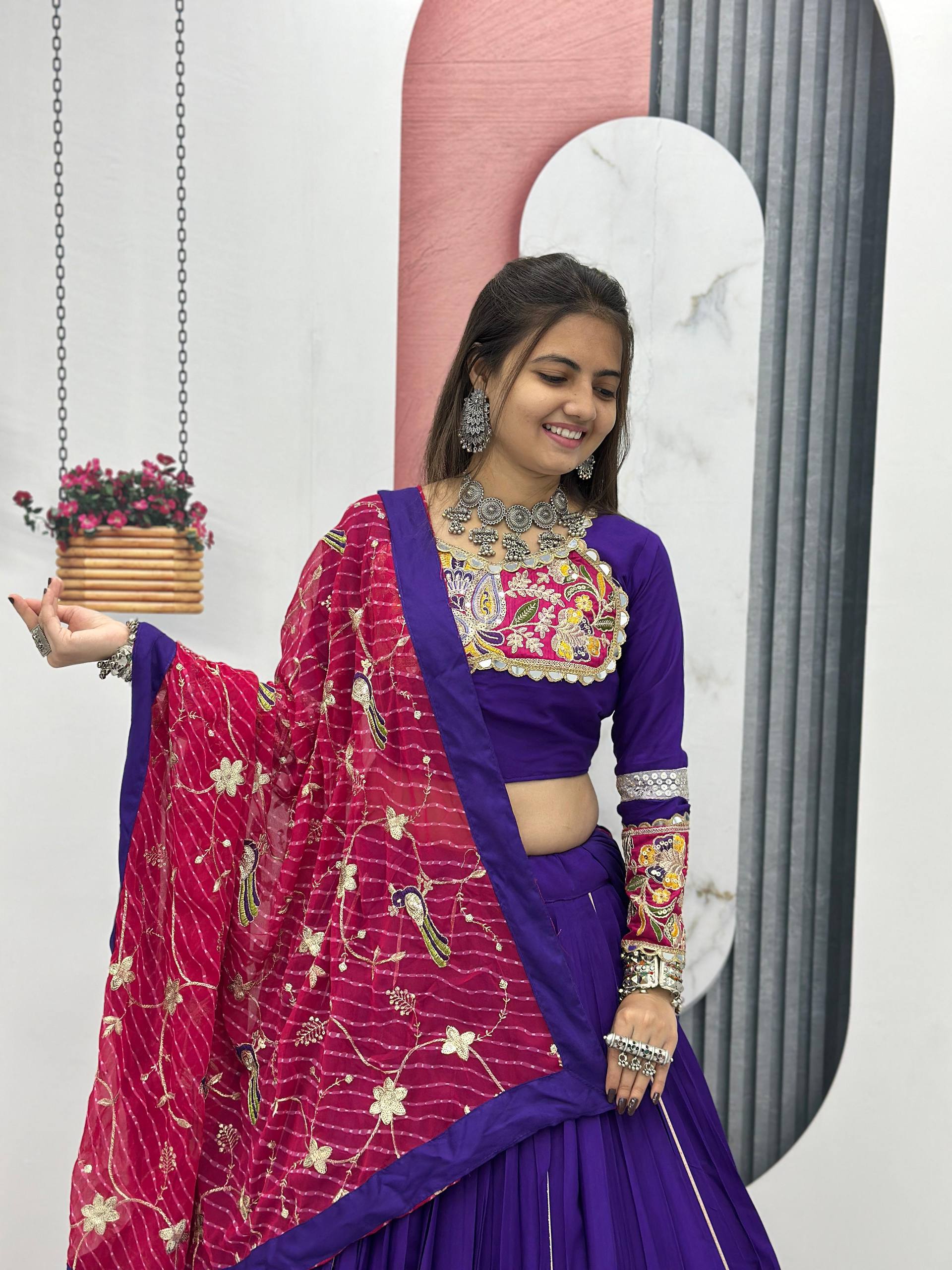 Navratri Special Pure Cotton Lehenga Choli Set (6 Meter Flare)