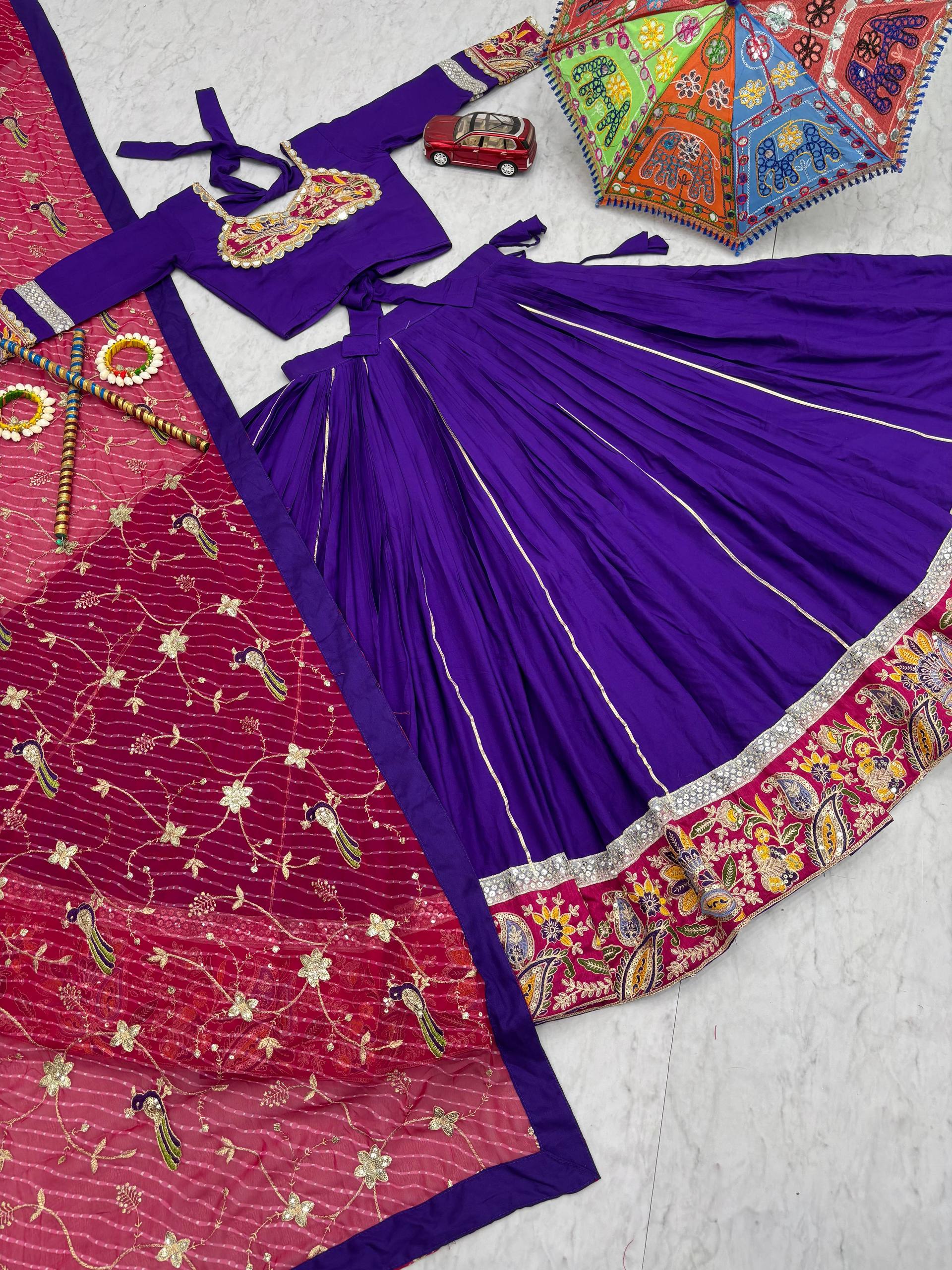 Navratri Special Pure Cotton Lehenga Choli Set (6 Meter Flare)