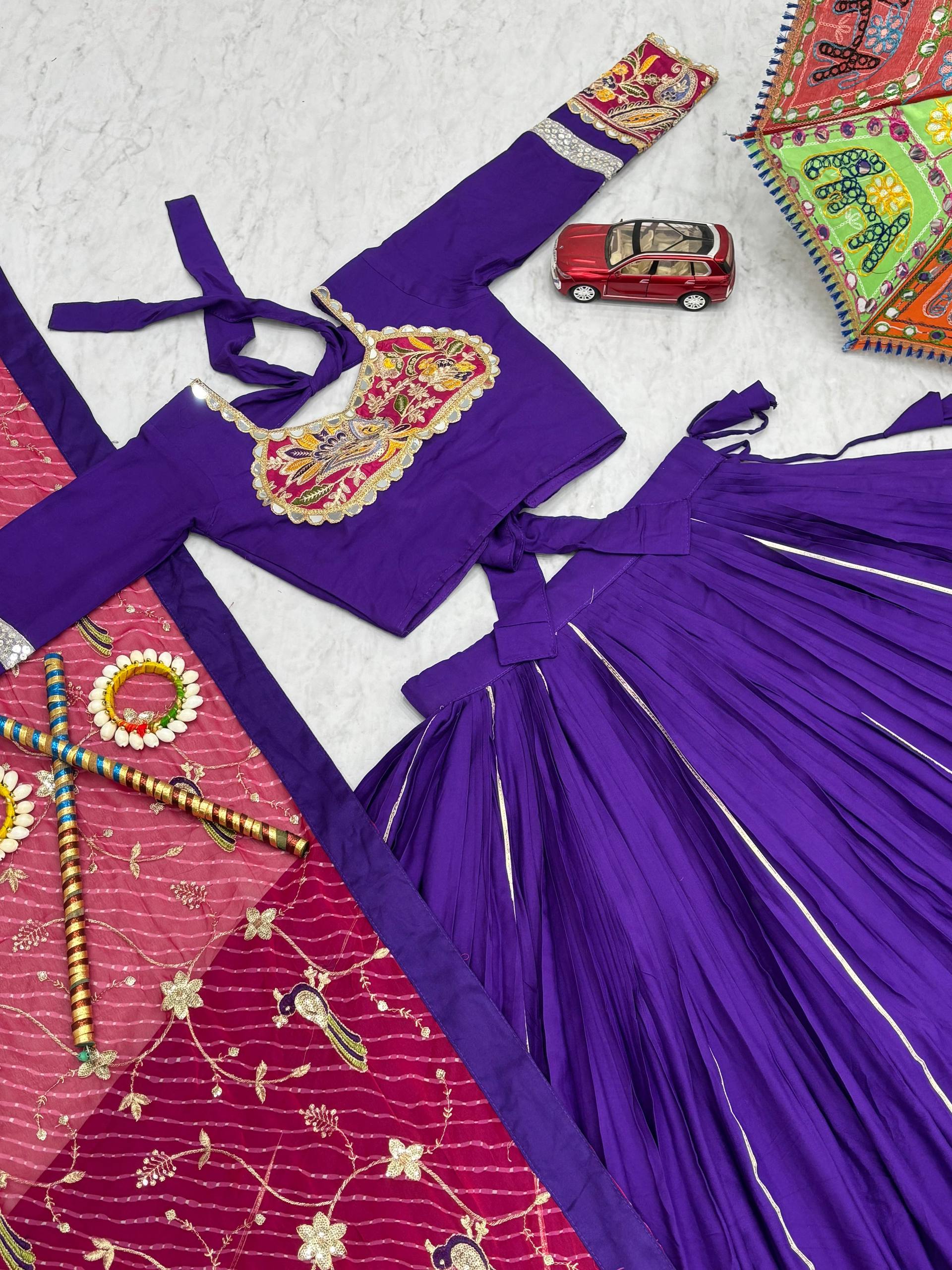 Navratri Special Pure Cotton Lehenga Choli Set (6 Meter Flare)